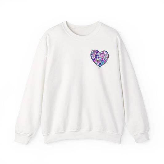 Small Heart Sweatshirt, Floral Heart Sweatshirt, Floral Love Sweatshirt, Valentine's Day Sweatshirt, Heart Floral Sweatshirt 101