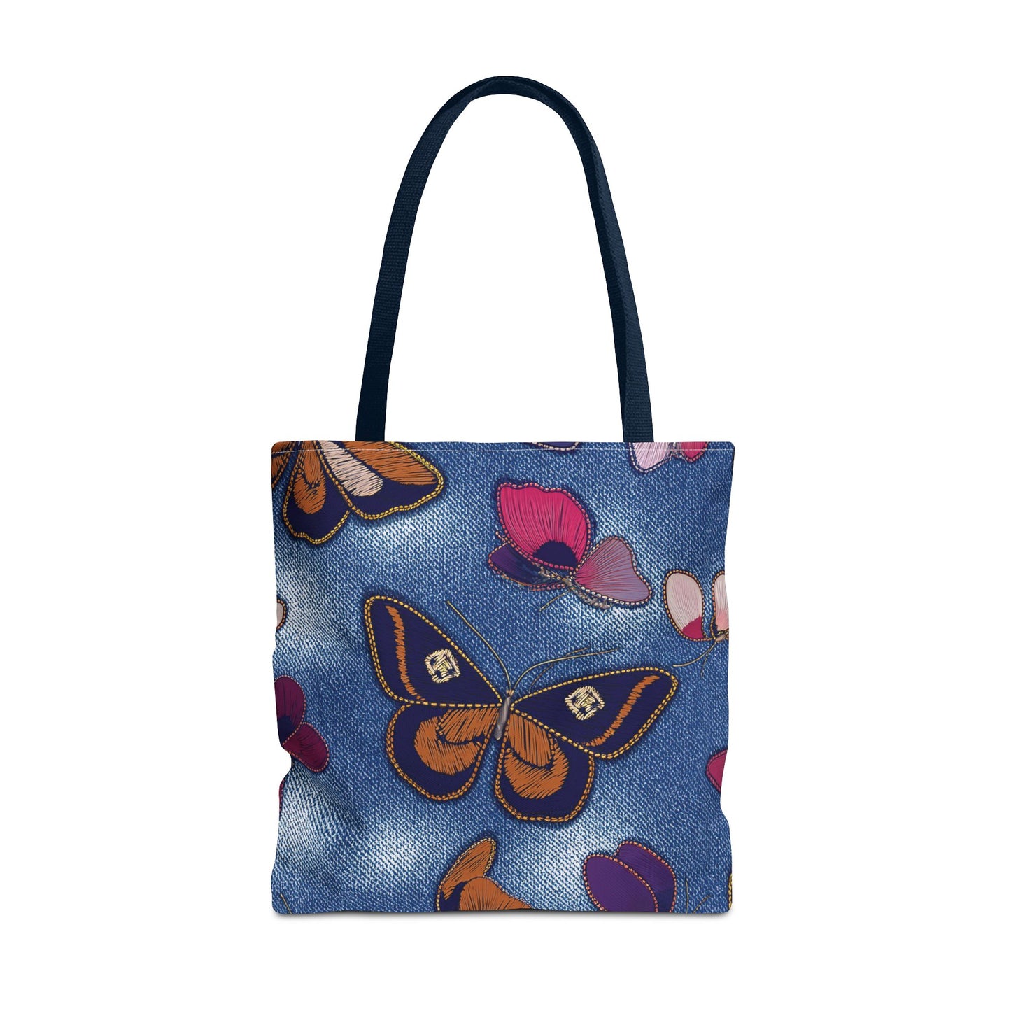 Denim Fabric Imitation Print Unisex Canvas Bag Poly Spun 3 Sizes Tote Bag 174