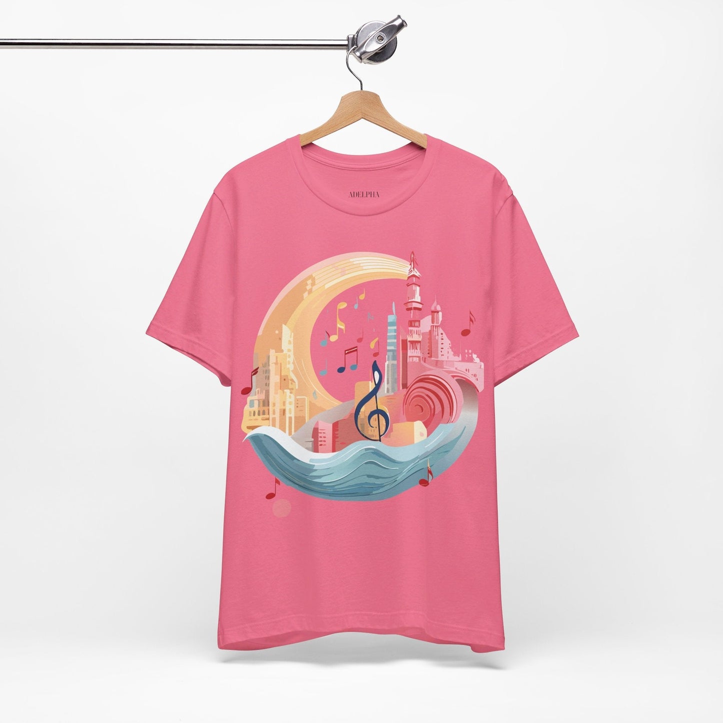 Music Graphic T Shirt Unisex Jersey Short Sleeve Art Design by Adelpha Vintage Inspired Tee