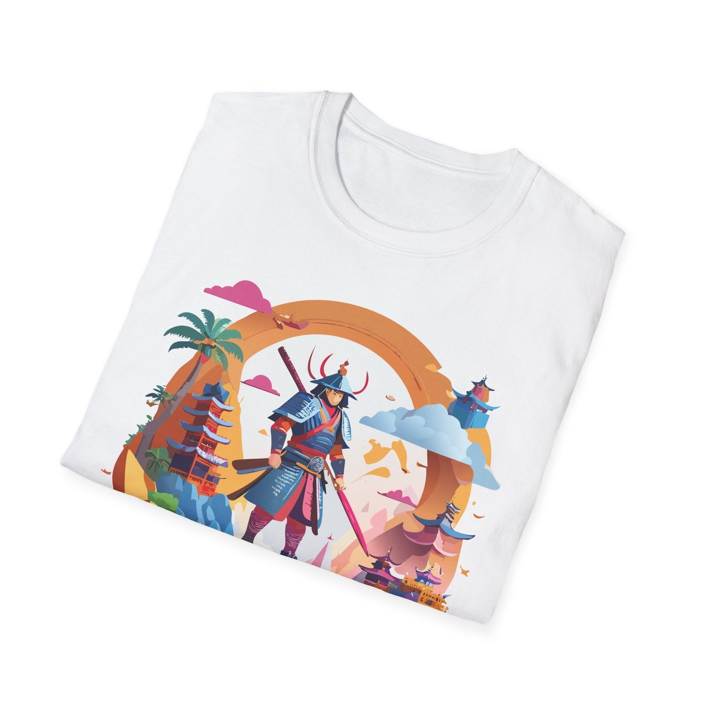 Samurai T Shirt Unisex Gildan Softstyle 64000 100 Percent Ring Spun Cotton Lightweight Tee