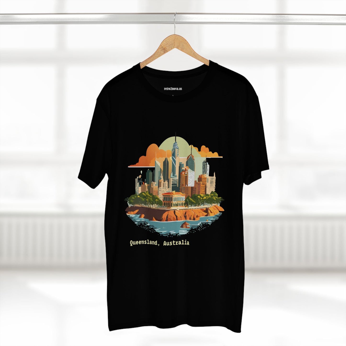 Unisex Travel Shirt Australia Art Tee Premium Cotton Original Design Retro2Nova TT65