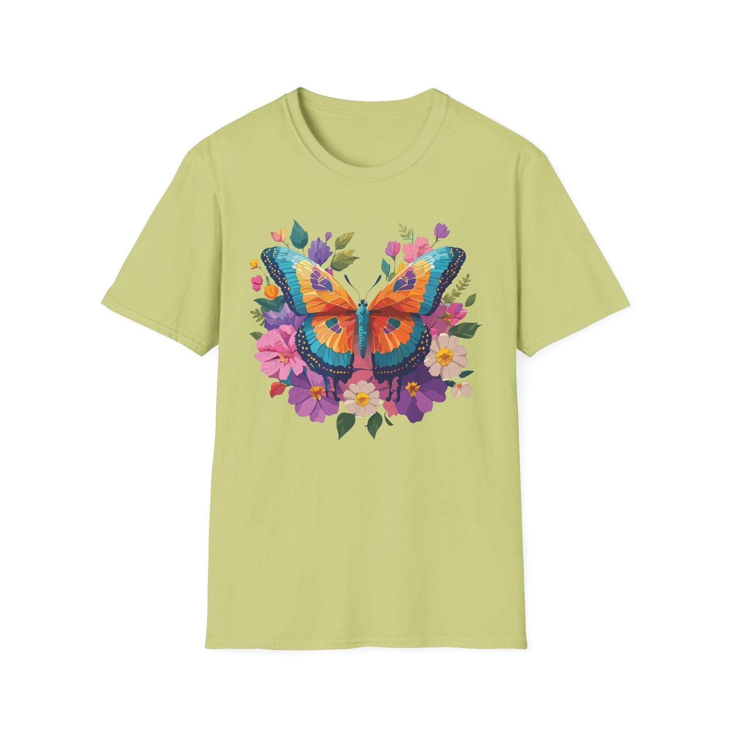 Butterfly Themed Unisex Softstyle T Shirt 100 Cotton Monarch Design Tee Gildan 64000