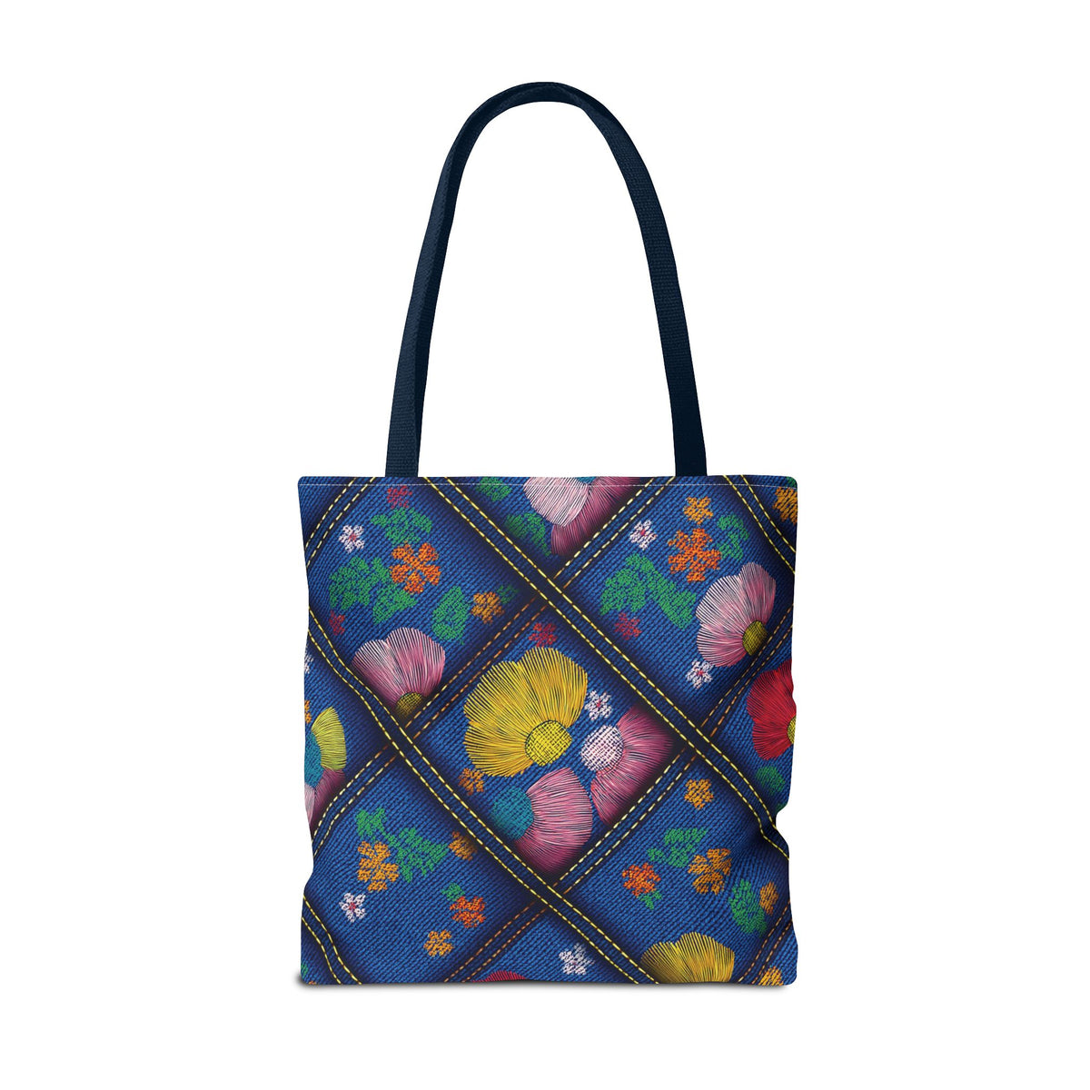 Denim Fabric Imitation Print Unisex Canvas Bag Poly Spun 3 Sizes Tote Bag 132
