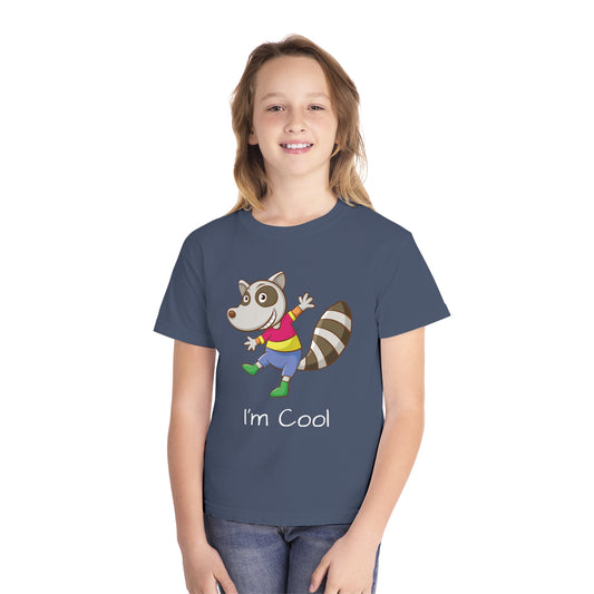 Youth Tee Shirt with Cool Raccoon