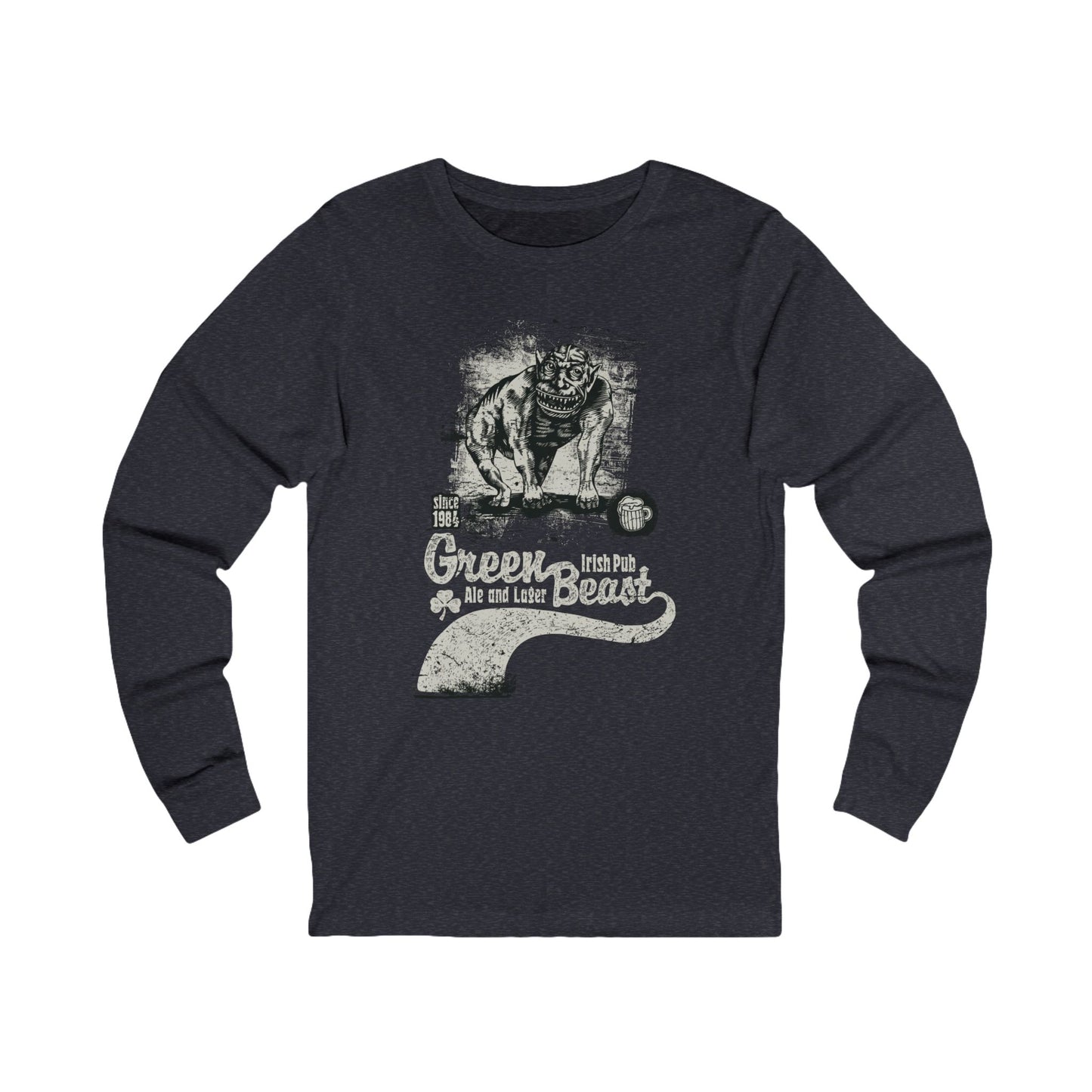 Creepy15 Unisex Green Beast Long Sleeve Tee, Green Beast Jersey Shirt, Pub Club T-Shirts with Long Sleeves, Pub Club Tees