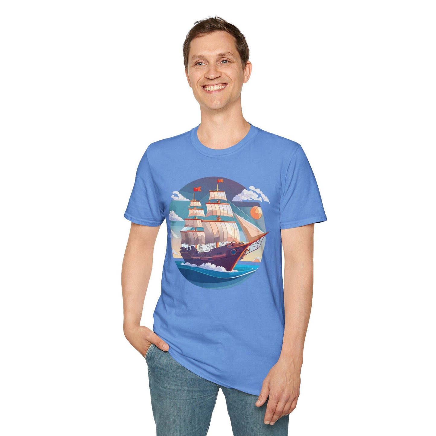 Nautical Ship T Shirts Frigate T Shirts Vessel Tee Shirt Unisex Softstyle T Shirt