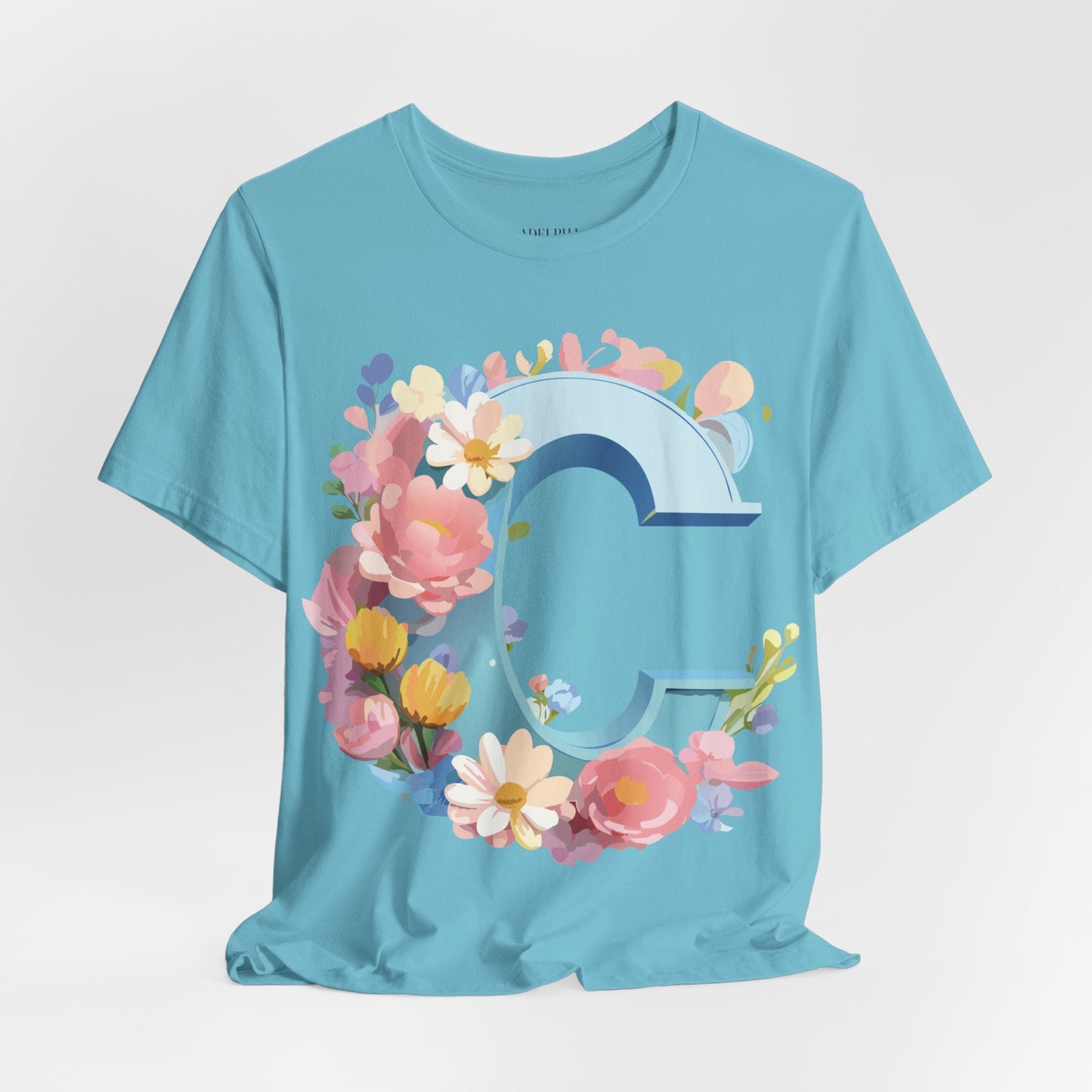 Letter C Shirt Graphic Tee Unisex Short Sleeve Vintage Art Adelpha Premium Quality
