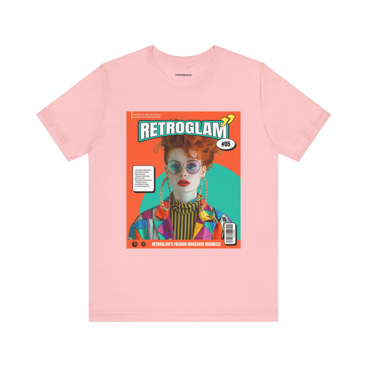 Magazine Cover Graphic Unisex Cotton Bella+Canvas Tee with Retro Poster ab30