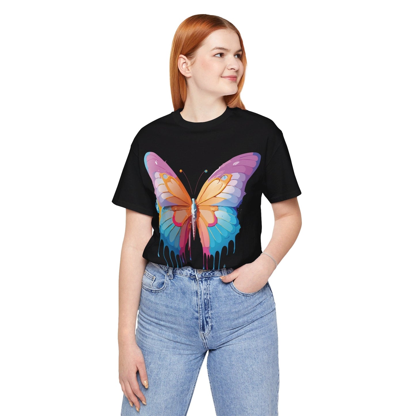Butterfly Graphic Unisex 100 Cotton Lightweight Vintage Design Jersey Tee 90
