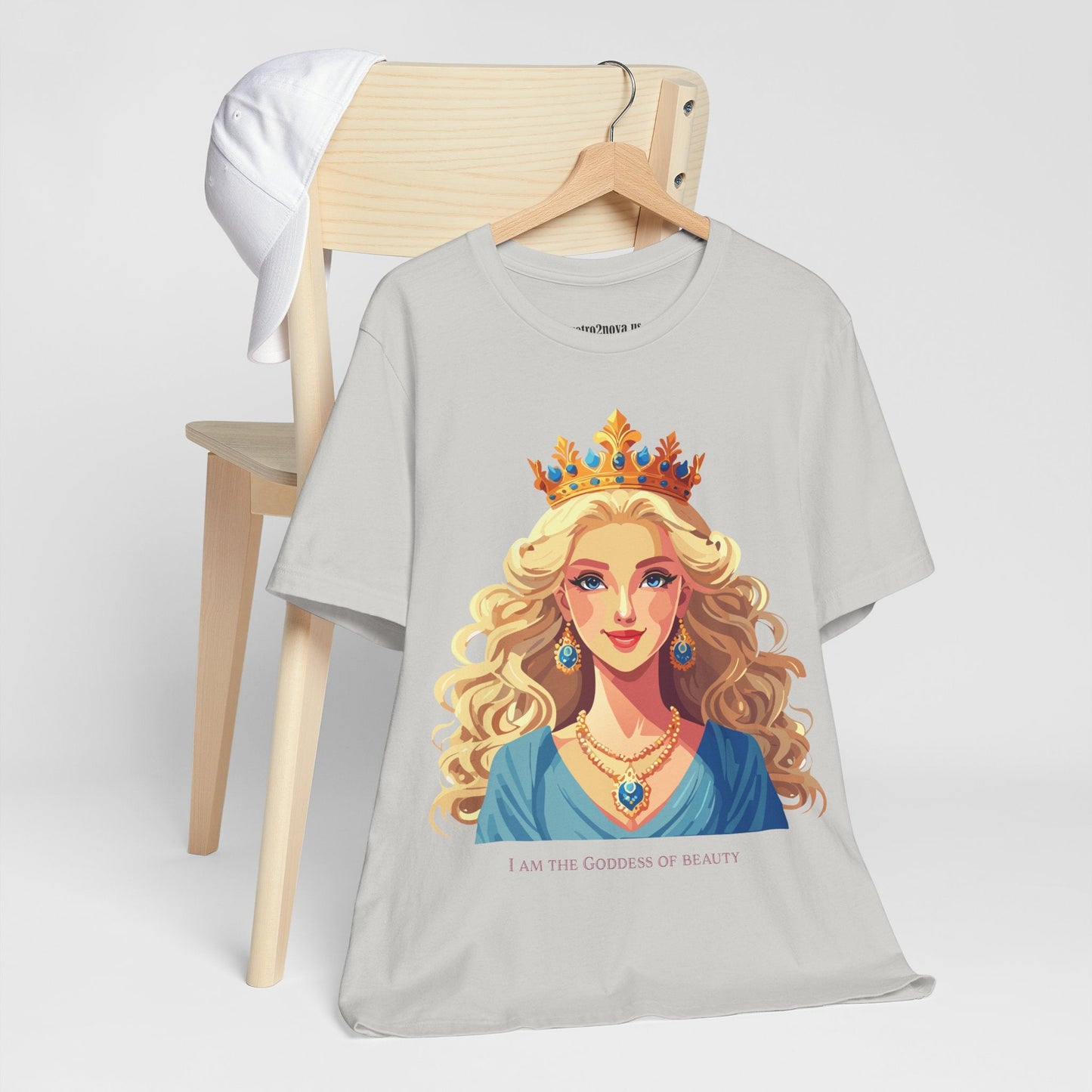 Goddess Graphic Cotton Tee Unisex Short Sleeve By Retro2Nova Original Art Vintage Inspired