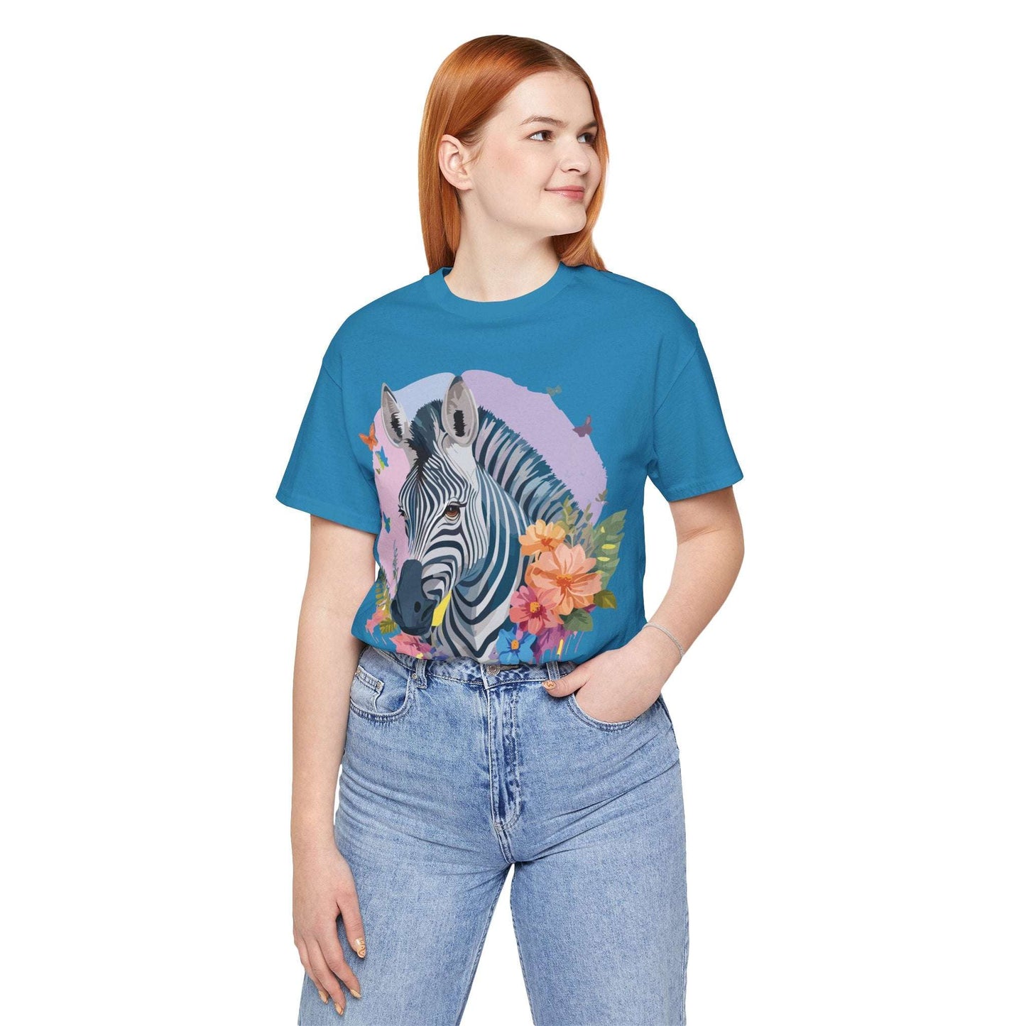 Zebra Graphic Unisex 100 Cotton Vintage Animal Art T-Shirt 3