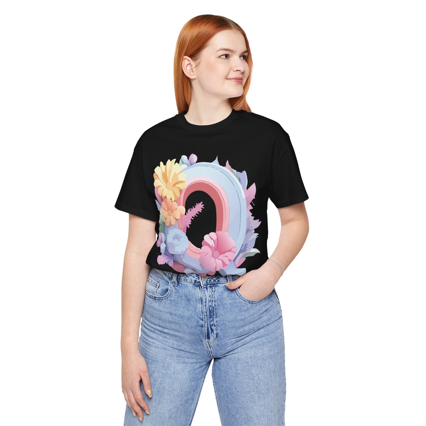 Letter Q Shirt Unisex Graphic Tee With Vintage Inspired Artwork By Adelpha Premium Short Sleeve