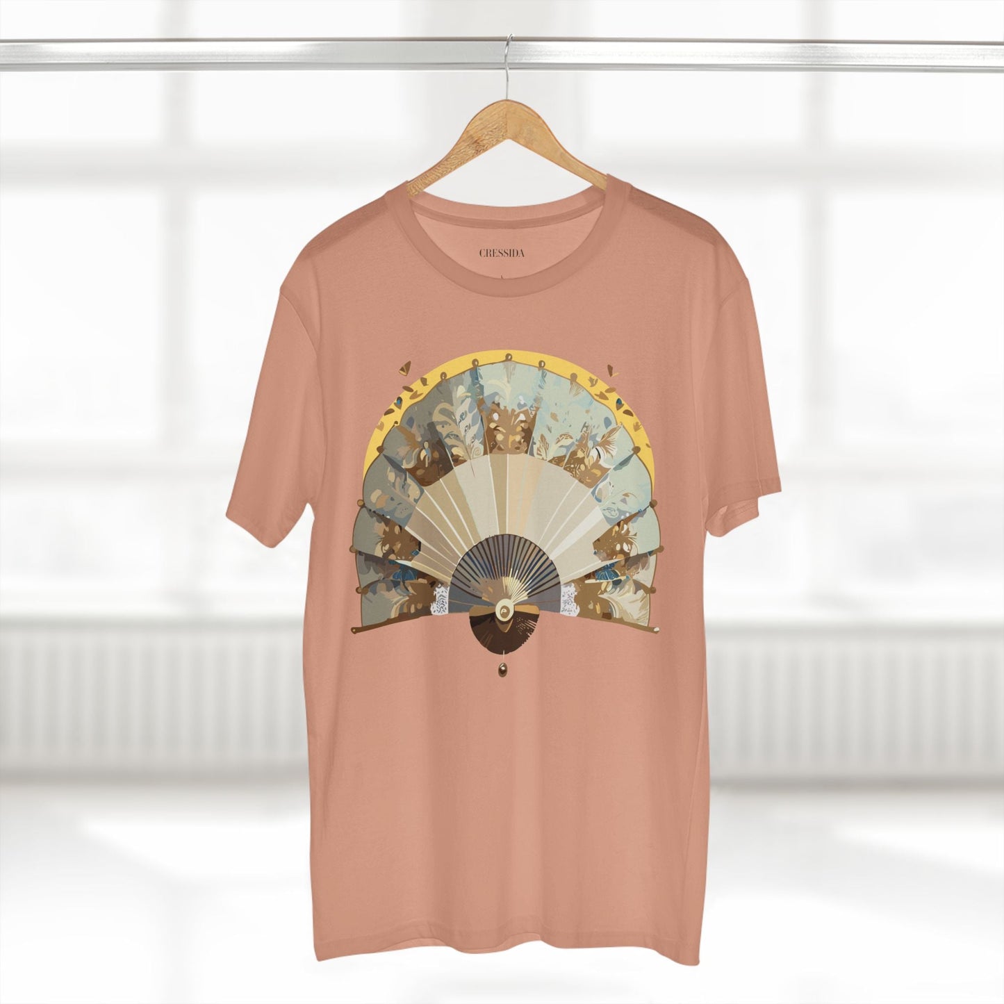 Antique Fan Graphic Design T-Shirt Unisex 100 Cotton Floral Carnival Artwork Tee 26
