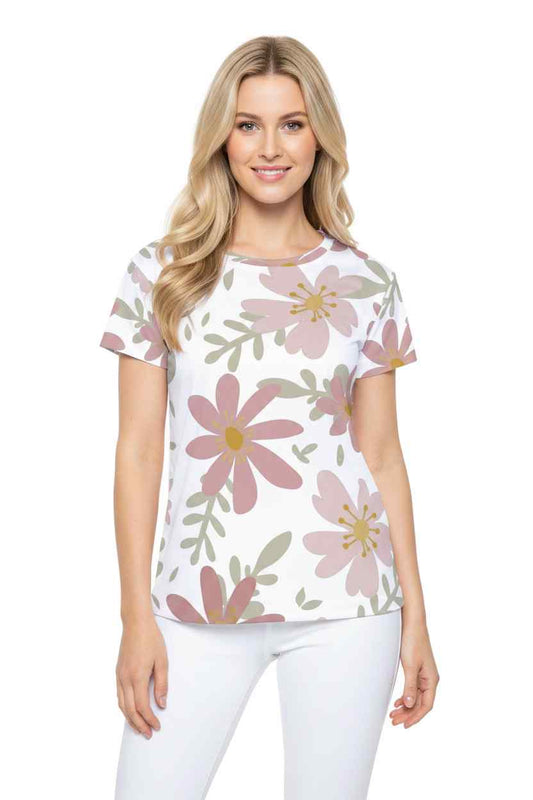 Women Poly Shirt with Floral Print F224
