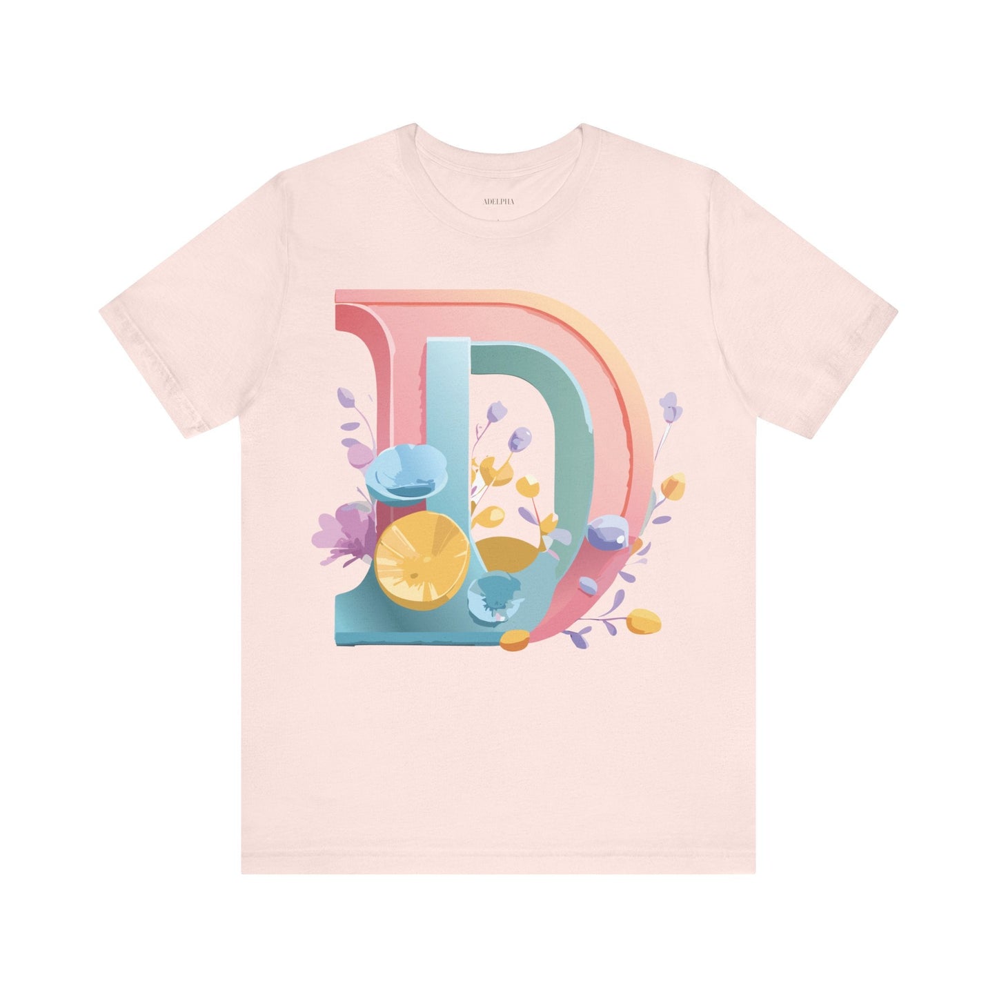 Adelpha Letter D Shirt Unisex Graphic Tee Short Sleeve Vintage Inspired Art Design