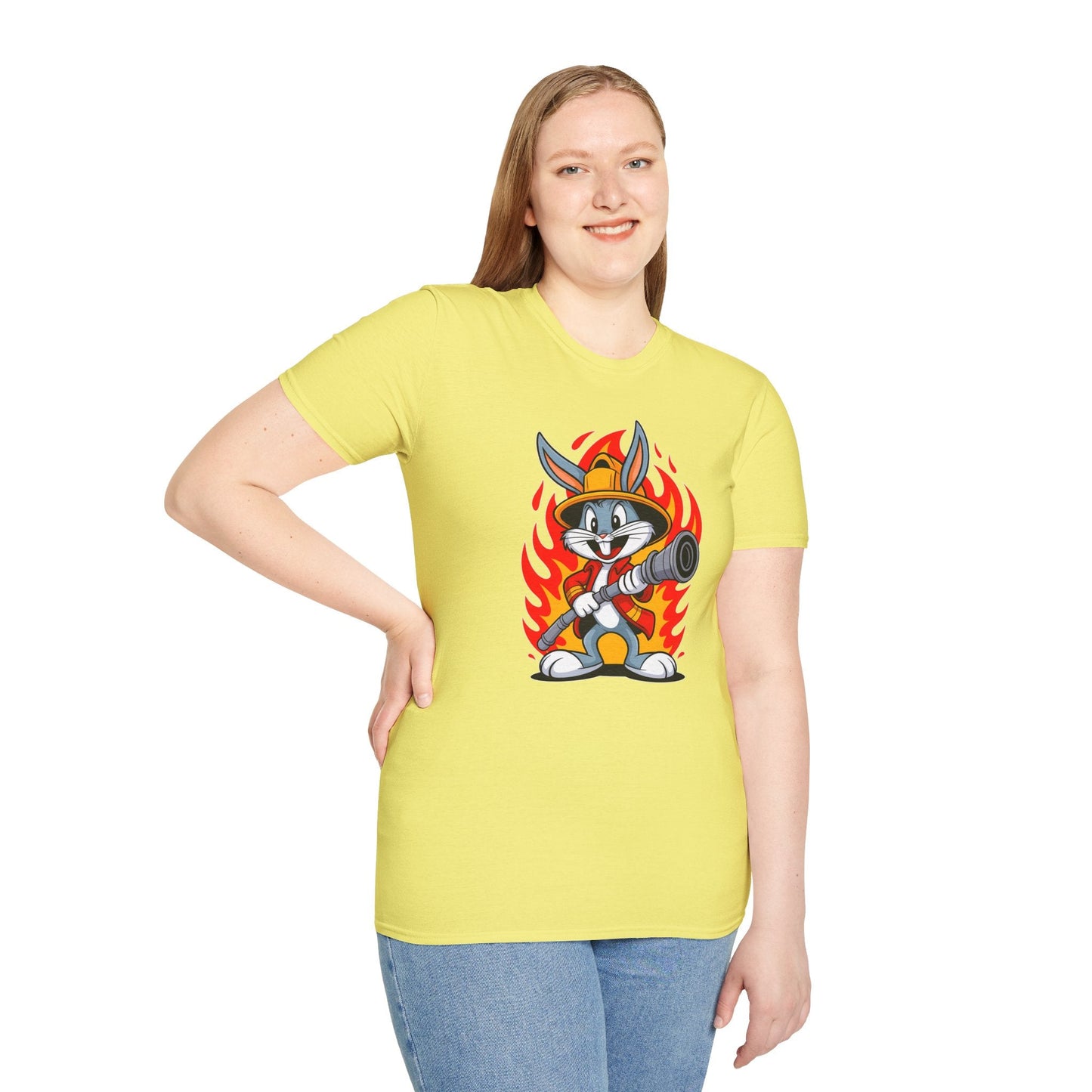 Bugs Bunny T Shirt Unisex Cartoon Graphic Tee 100 Percent Ring Spun Cotton Softstyle