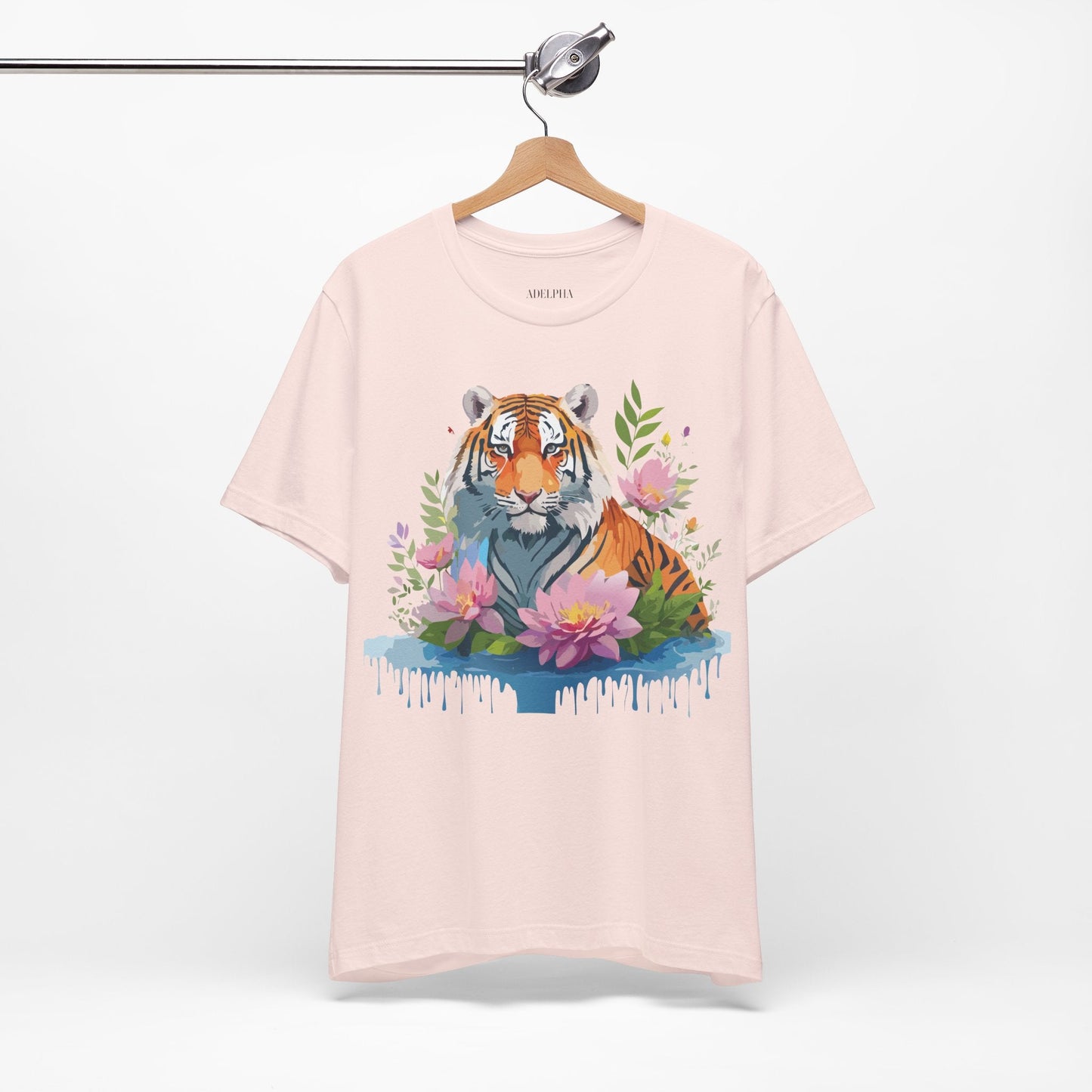 Tiger Graphic Tee Unisex Shirt By Adelpha Vintage Inspired Artwork Short Sleeve