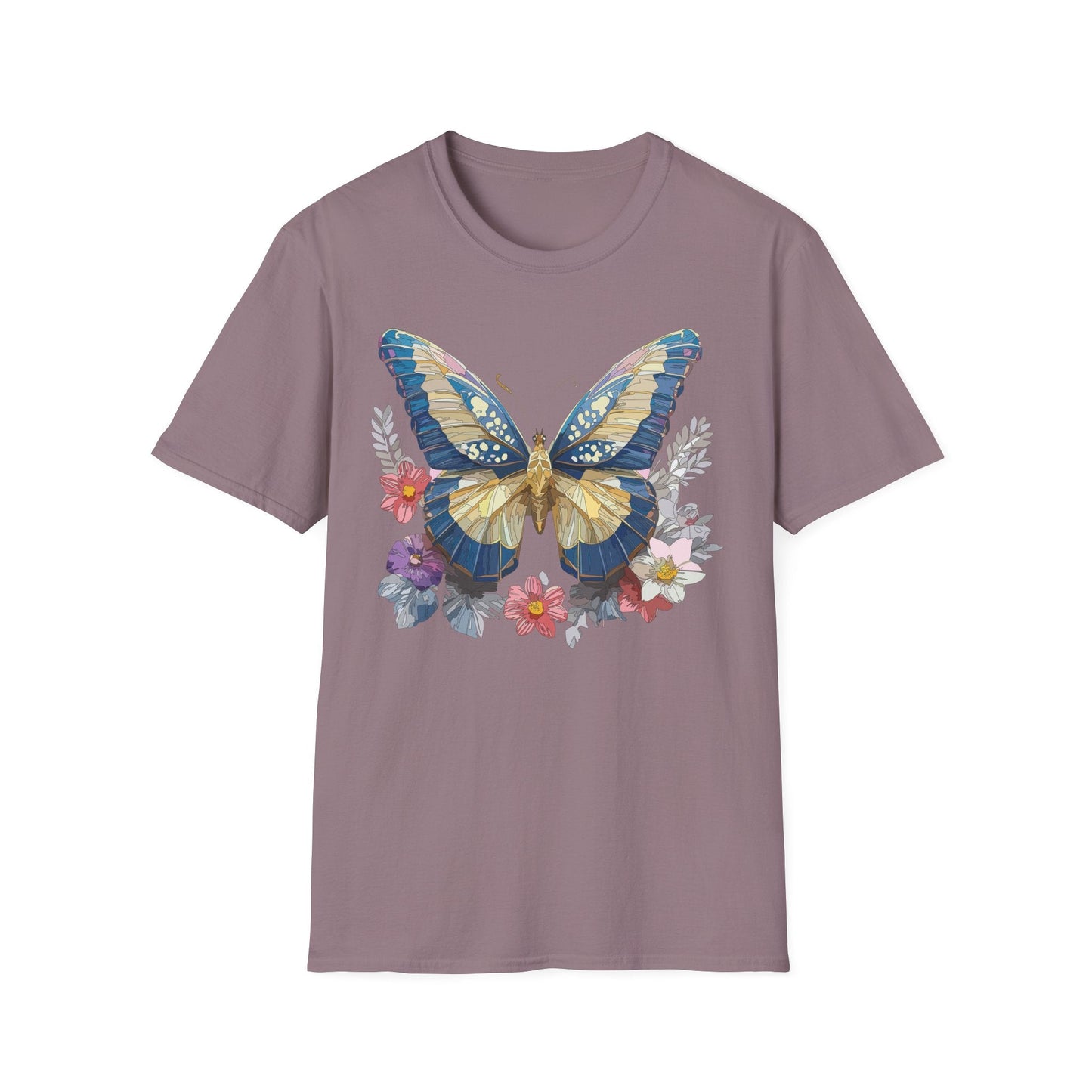 Butterfly Unisex Short Sleeve Tee Shirt Gildan Softstyle 64000 Monarch Design Graphic Tee