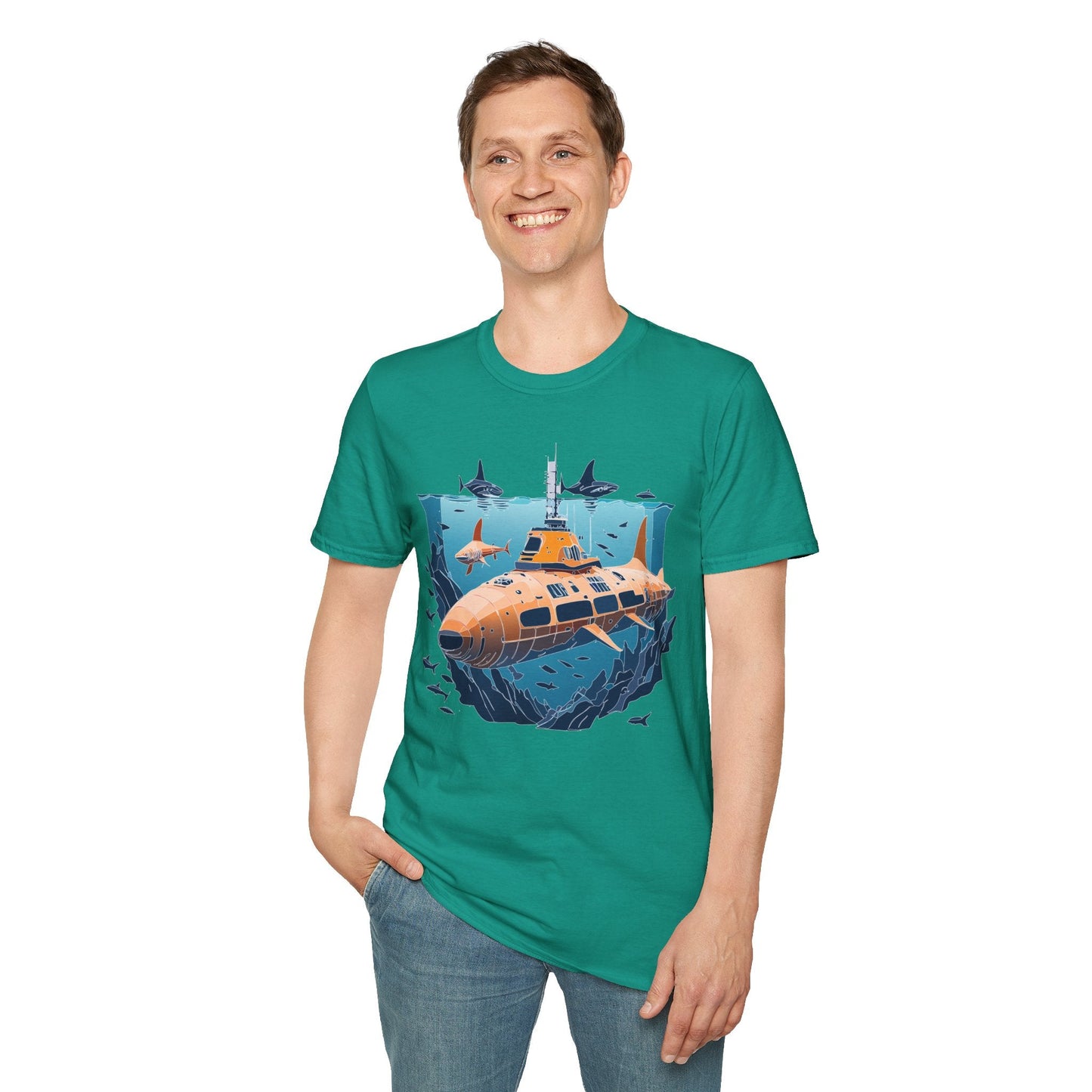 Ocean T Shirt Unisex Gildan Softstyle 64000 Ocean Theme Tee 100 Percent Cotton Fabric