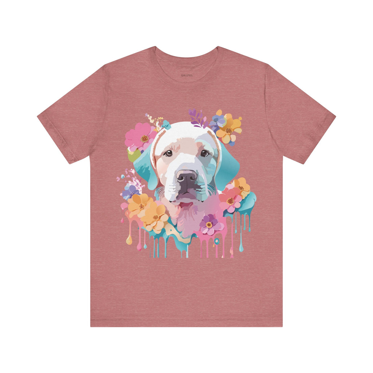 Dog Graphic Unisex Cotton Bella+Canvas Tee with Animal Art Design m21