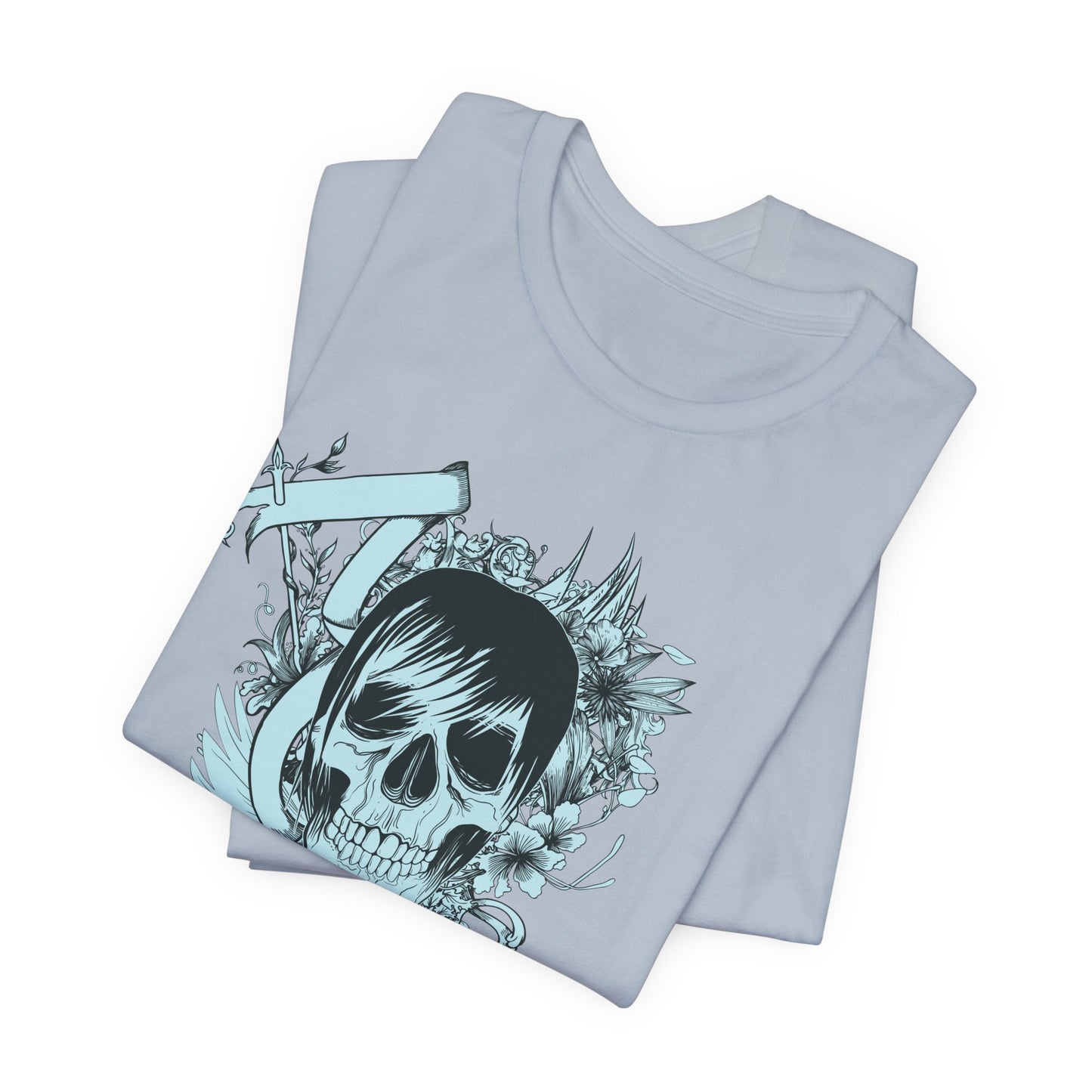 Sky Skull Graphic Design Tee, Skull Shirt, Vintage Tees, Art Design T-Shirt, Vintage Graphic Tee, Art Shirts with Skulls