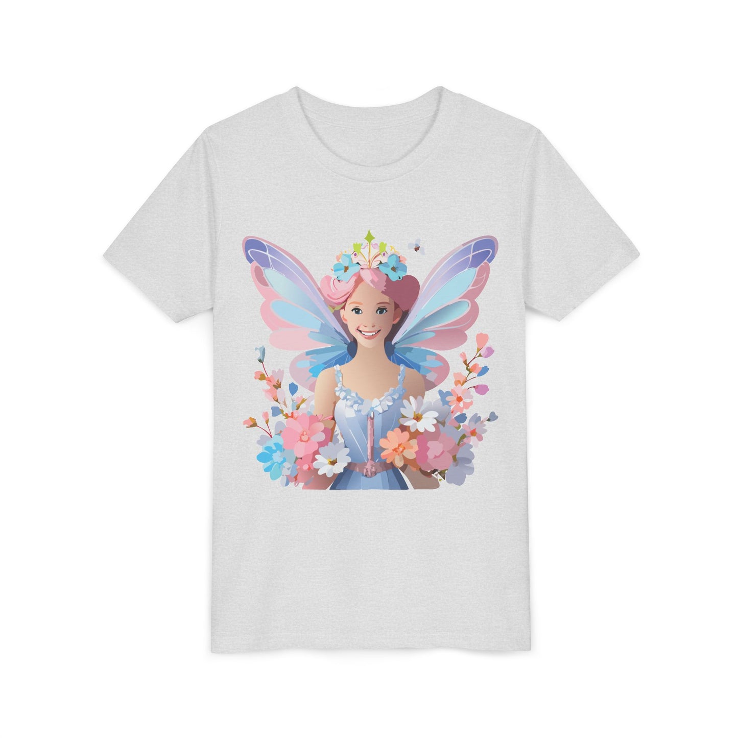 Enchanting Fairy Floral Youth Short Sleeve Tee - Perfect for Spring Celebrations (9-14)