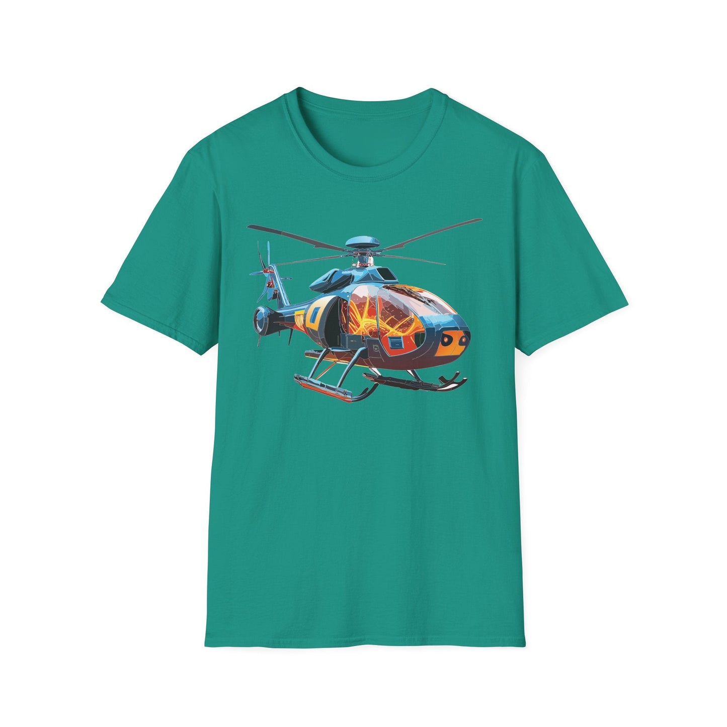 Helicopter Chopper Shirt Unisex Gildan Softstyle 64000 Short Sleeve Tee For Everyday Wear
