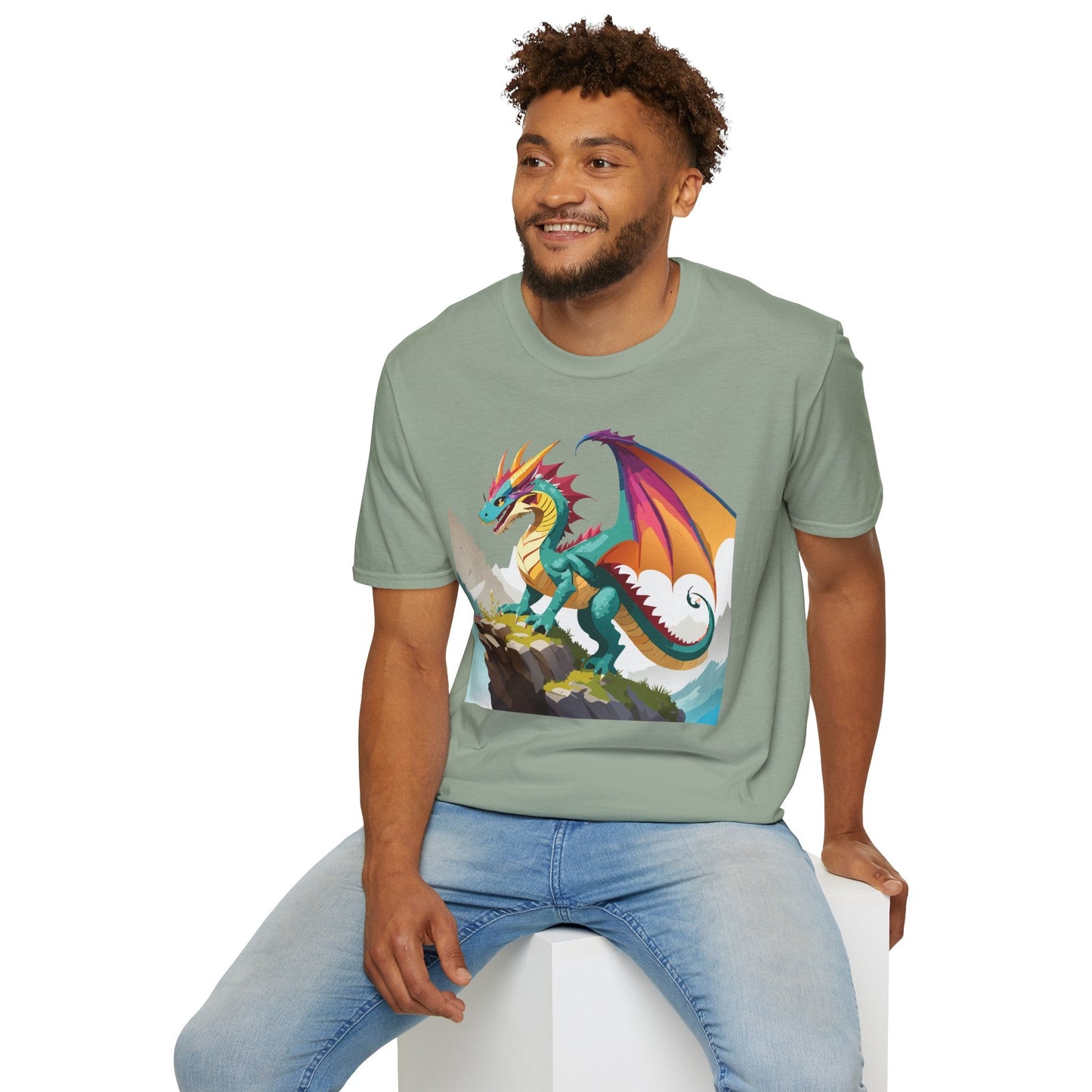 Dragon T Shirt Unisex Dragon Shirt With Animal Art Design Softstyle Cotton Tee Shirt