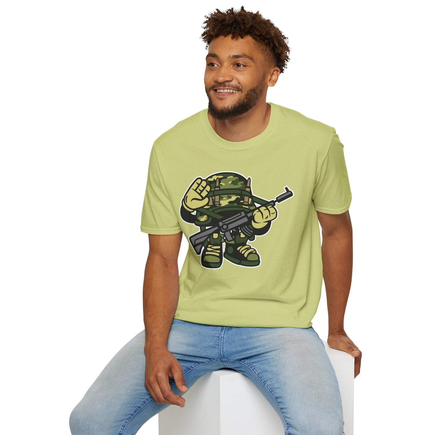 Cartoon T Shirt Animation Tee Funny Art Design Unisex Softstyle 64000 Lightweight Cotton Tee