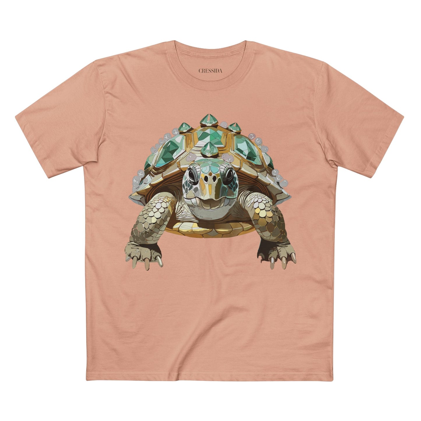 Turtle Graphic Unisex 100 Cotton Tee With Unique Animal Golden Medallion Art Design 29