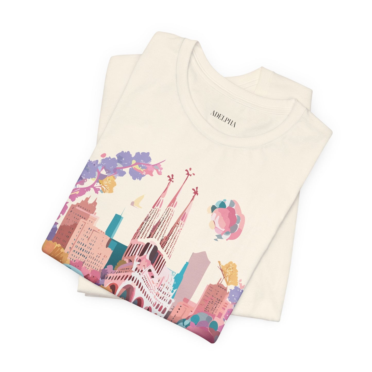 Unisex Graphic Tee Barcelona Design By Adelpha Vintage Artwork Unisex Jersey Short Sleeve Shirt