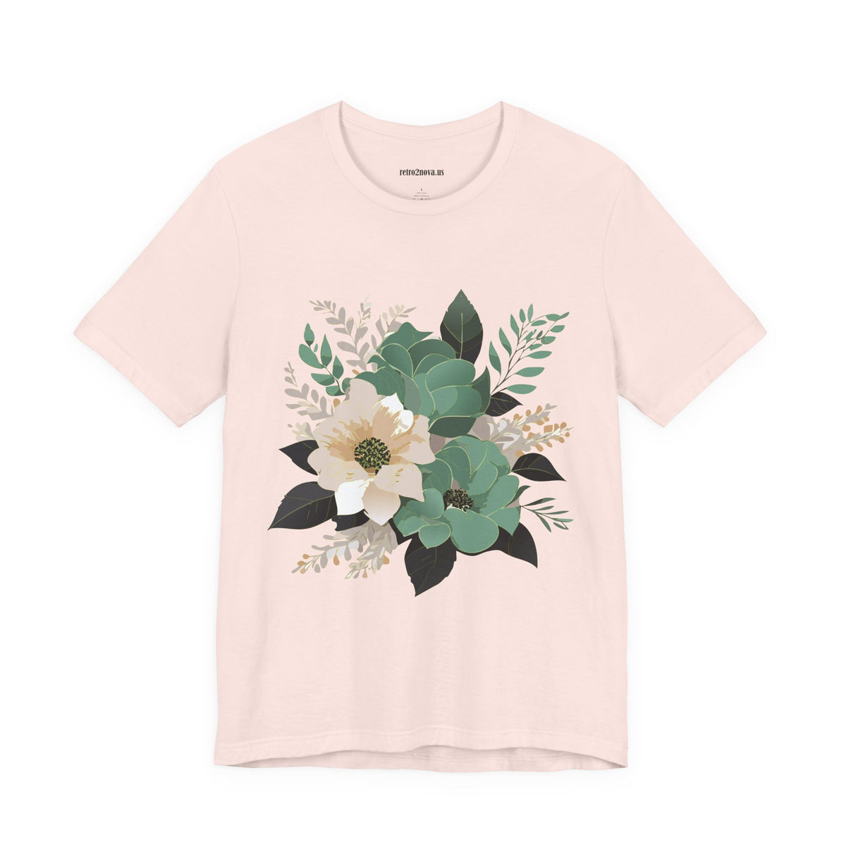 Floral Graphic Unisex Cotton Bella+Canvas Tee with Flowers Design ab13