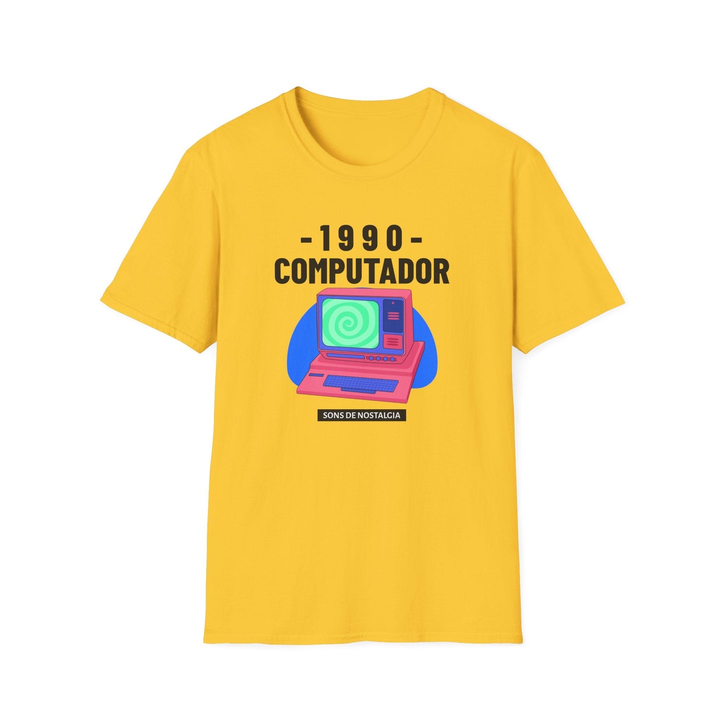 1990 Computador Retro T-Shirt Unisex Cotton Vintage Computer Graphic Tee