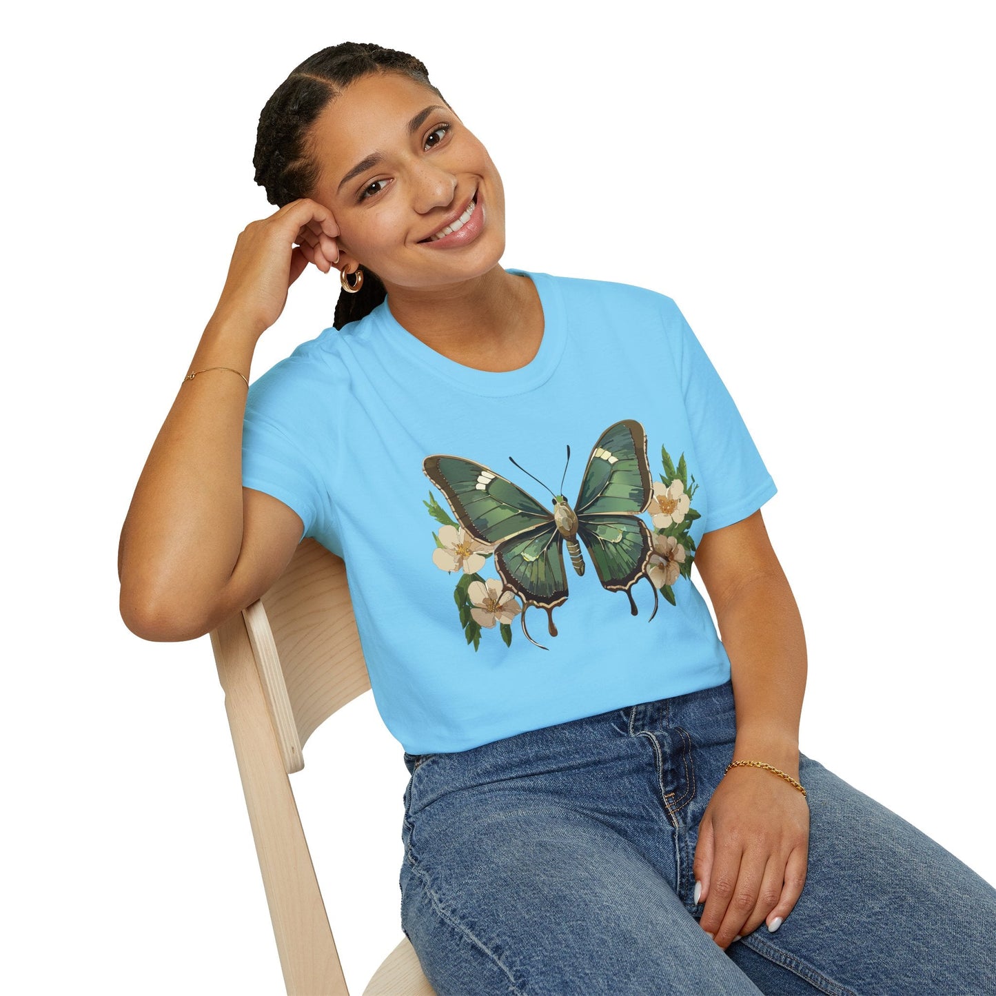 Butterfly Shirt Monarch Style Unisex T Shirt Gildan Softstyle 64000 100 Percent Ring Spun Cotton
