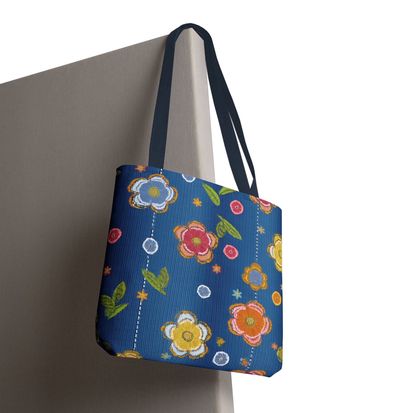Denim Fabric Imitation Print Unisex Canvas Bag Poly Spun 3 Sizes Tote Bag 133