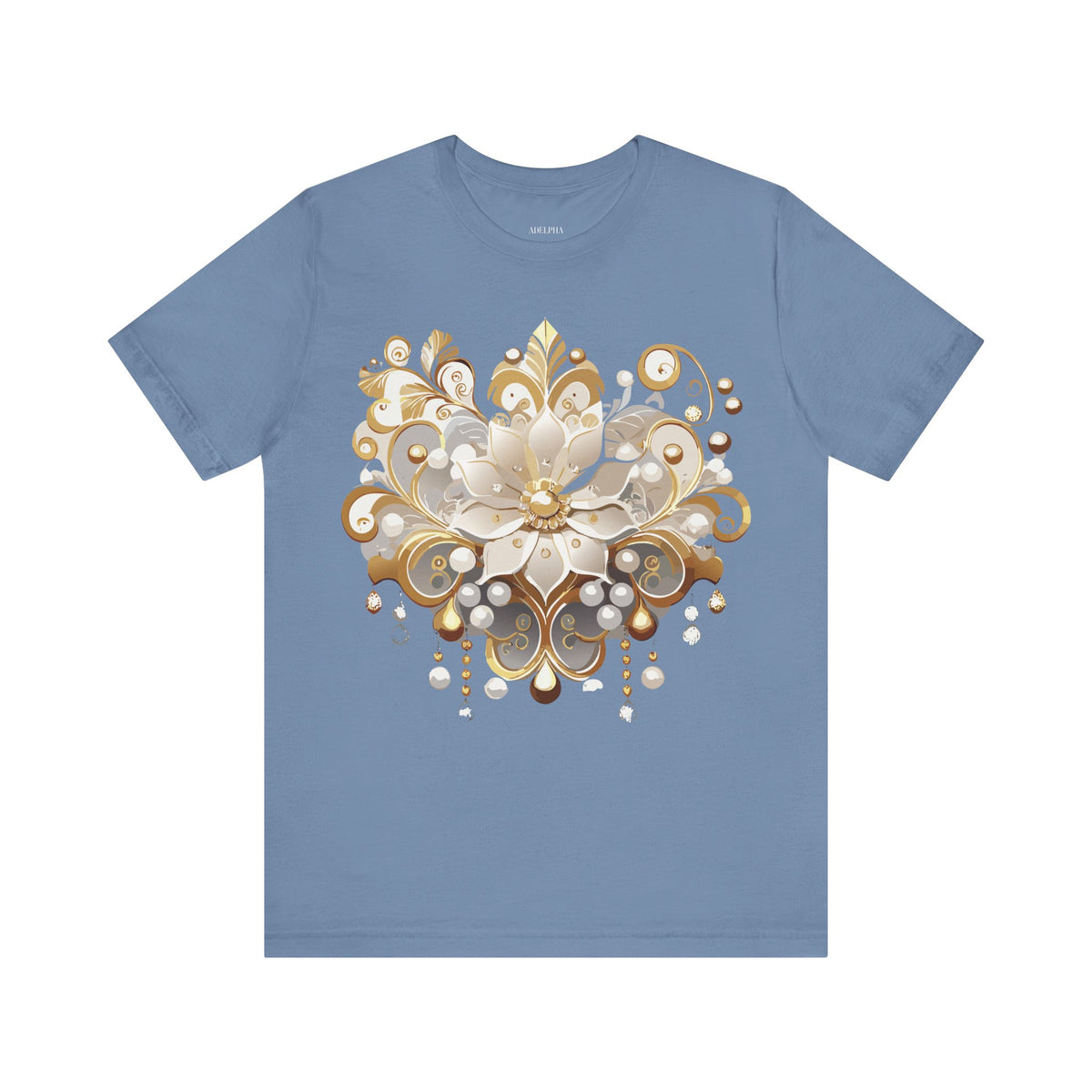 Jewelry Graphic Unisex Cotton Bella+Canvas Tee with Gemstones Art Design m48