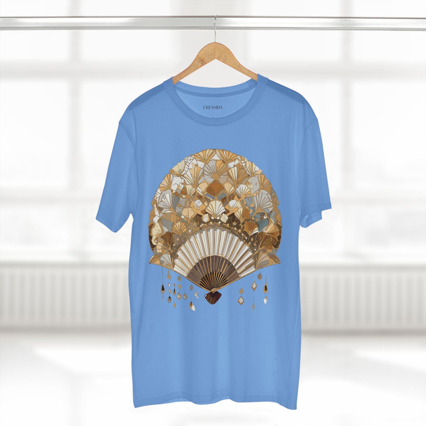 Antique Fan Graphic Design T-Shirt Unisex 100 Cotton Floral Carnival Artwork Tee 10