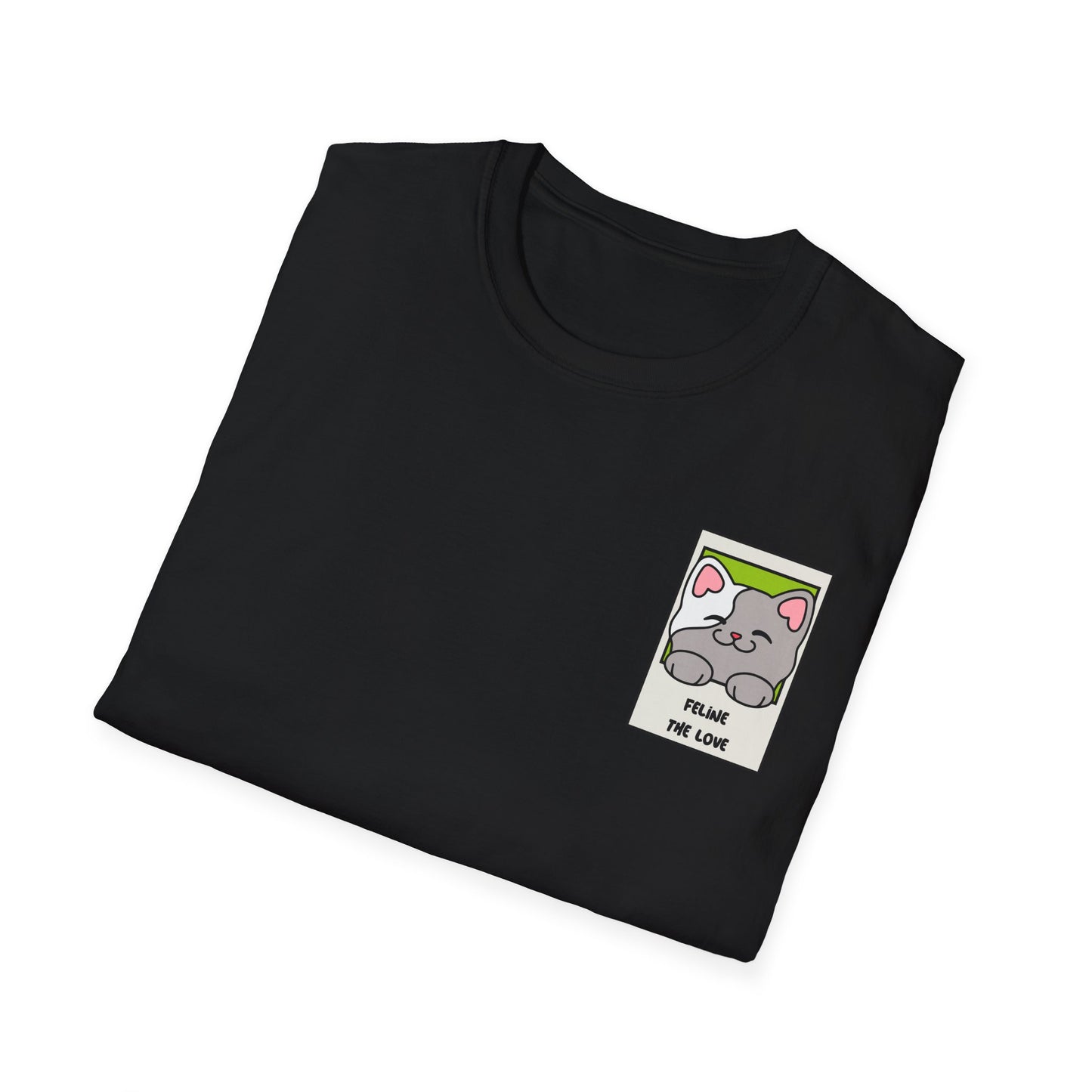 Pocket Cat Heart T-Shirt, T-Shirt with Love, Valentine Day Tees with Animals, Unisex Cotton Tee with Art Design 32