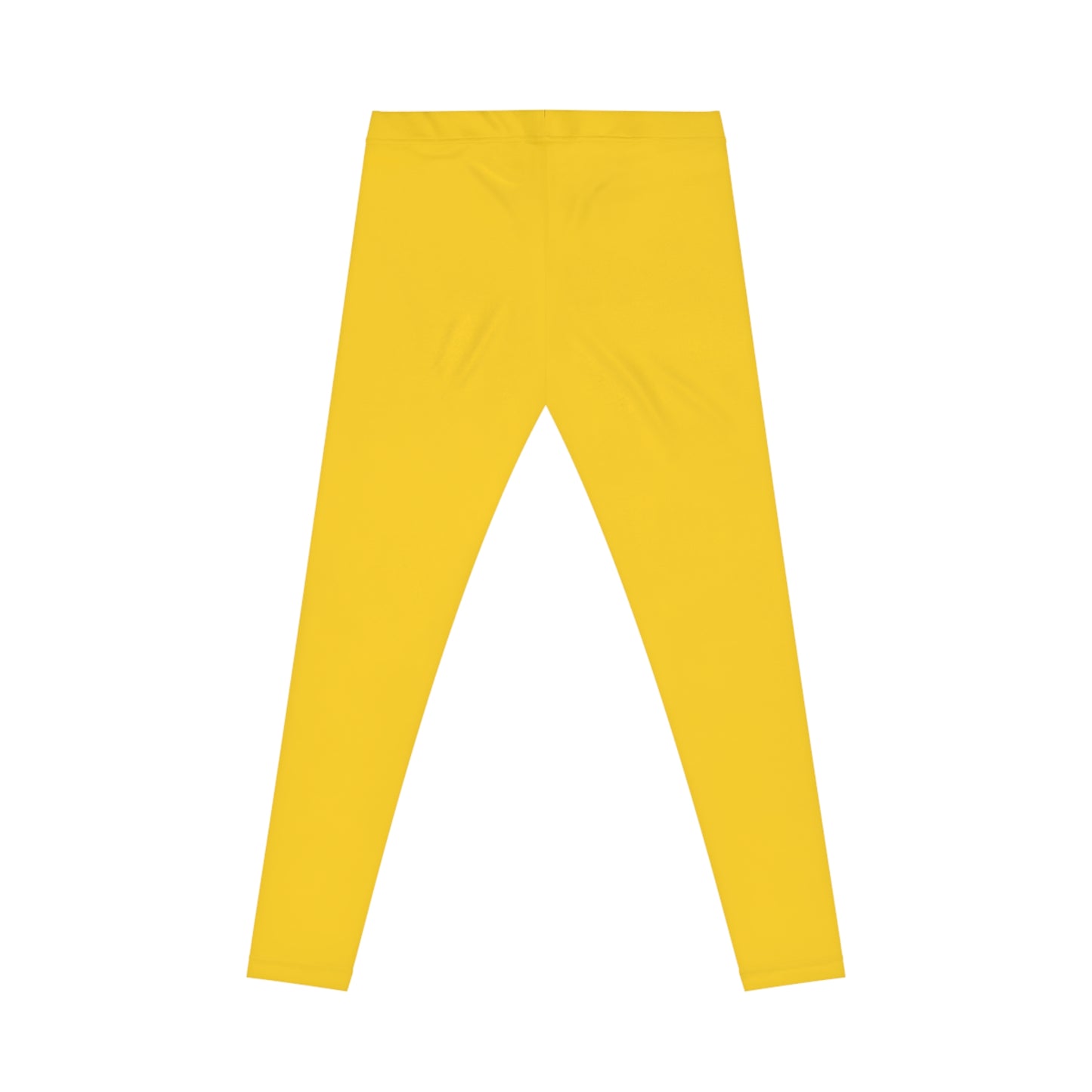 Golden Yellow Color Women's Poly-Span Casual Leggings XS-2XL