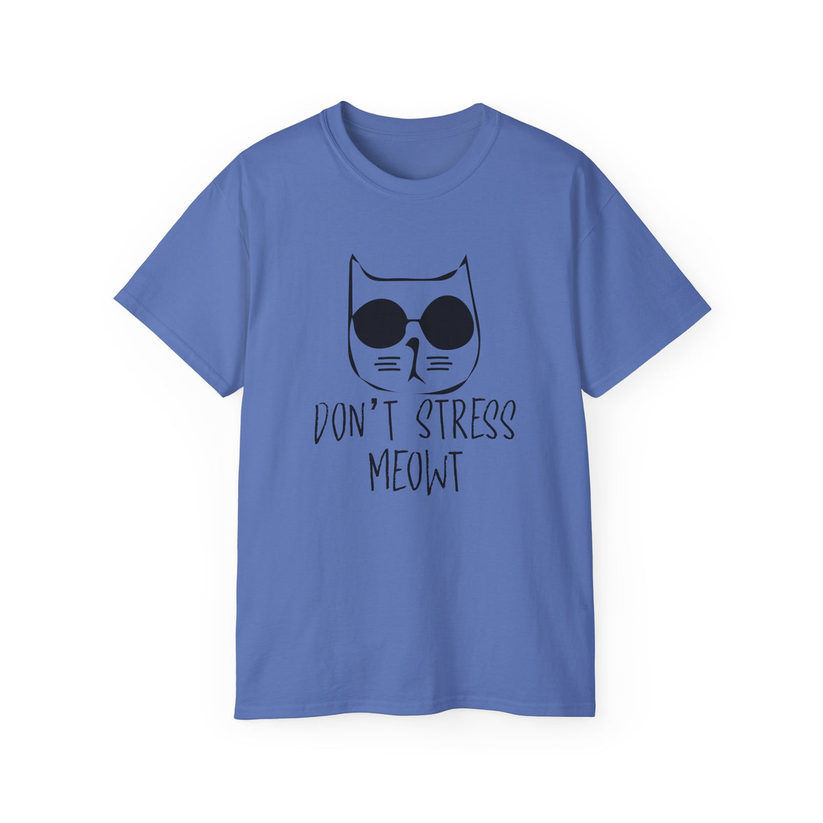 Don't Stress Meowt Cat Face Tee | Cat with Sunglasses Shirt