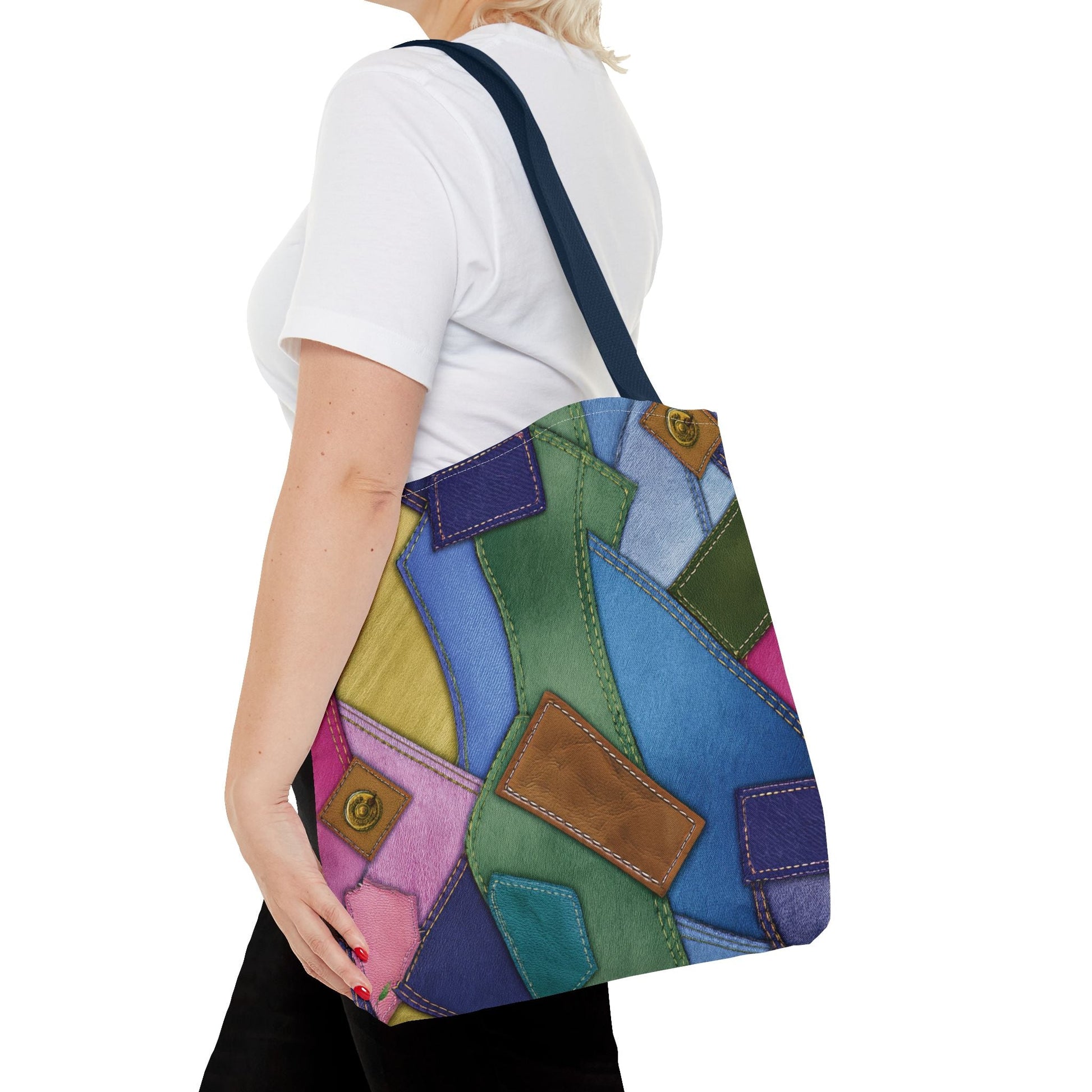 Denim Canvas Bag, Tote Bag Denim Printify