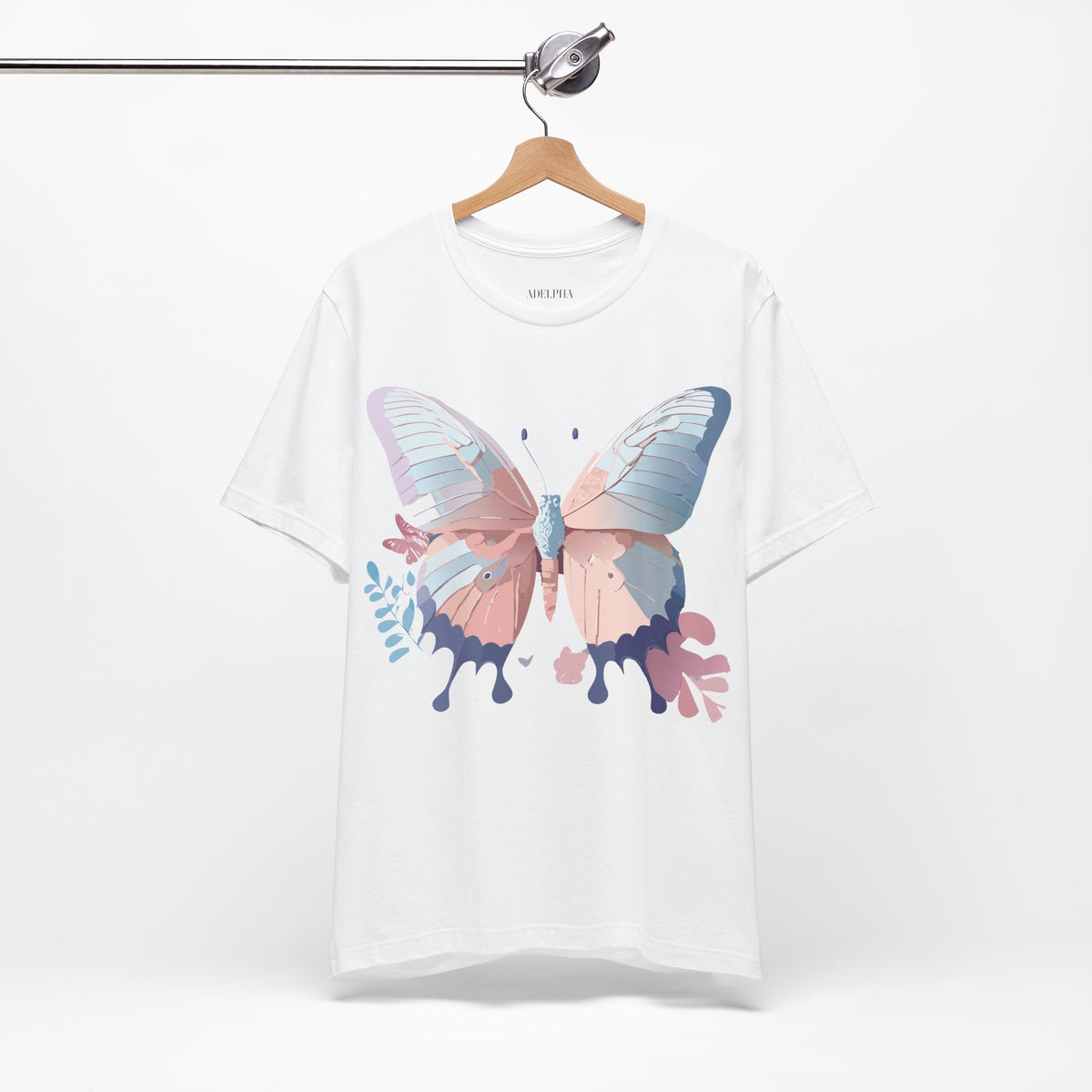 Butterfly Graphic Unisex Cotton Bella+Canvas Tee with Art Design n107