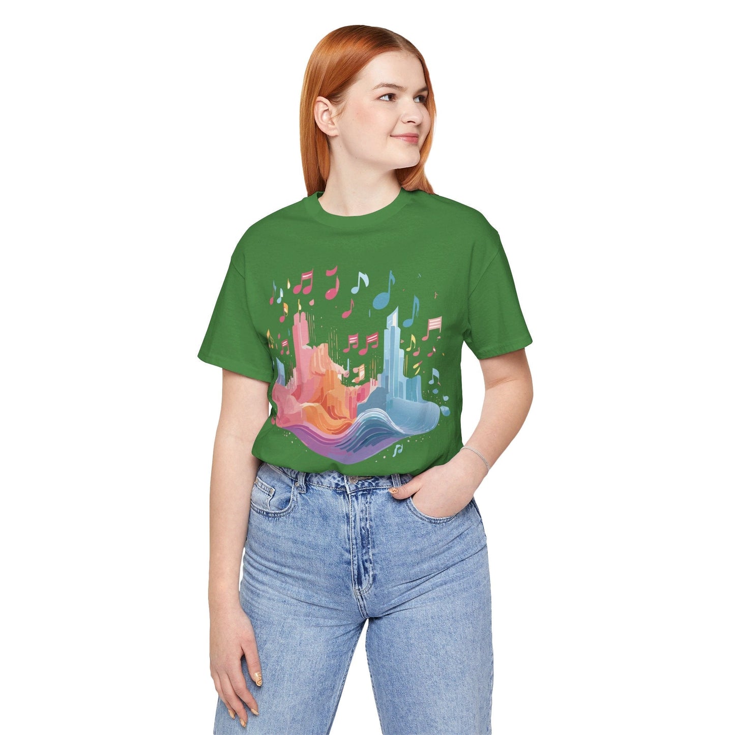 Music Graphic Unisex 100 Cotton Vintage Art with Musical Elements Tee 23