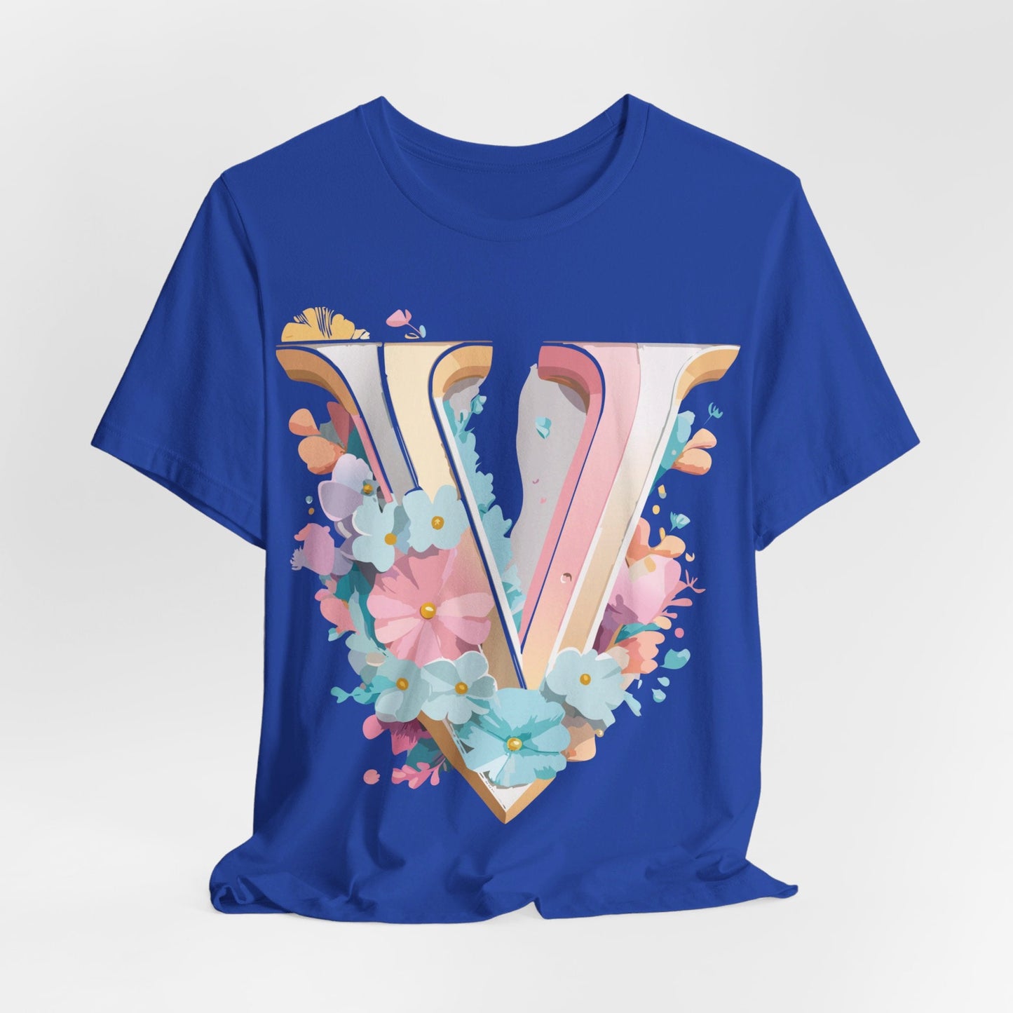 Letter V Shirt Graphic Tee Unisex Jersey Short Sleeve Vintage Inspired Adelpha Art Design