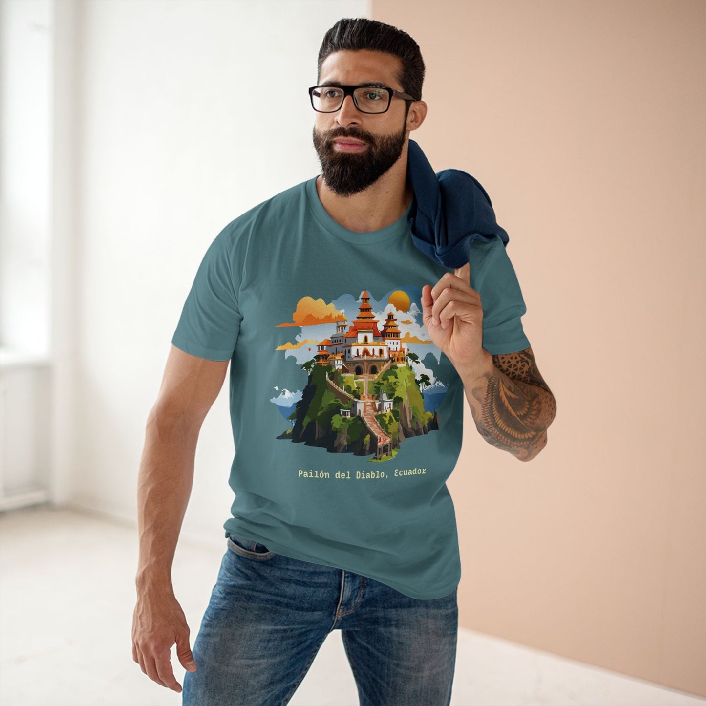 Travel Shirt Unisex Premium Cotton Tee With Original Art Design From Retro2Nova Ecuador Inspired