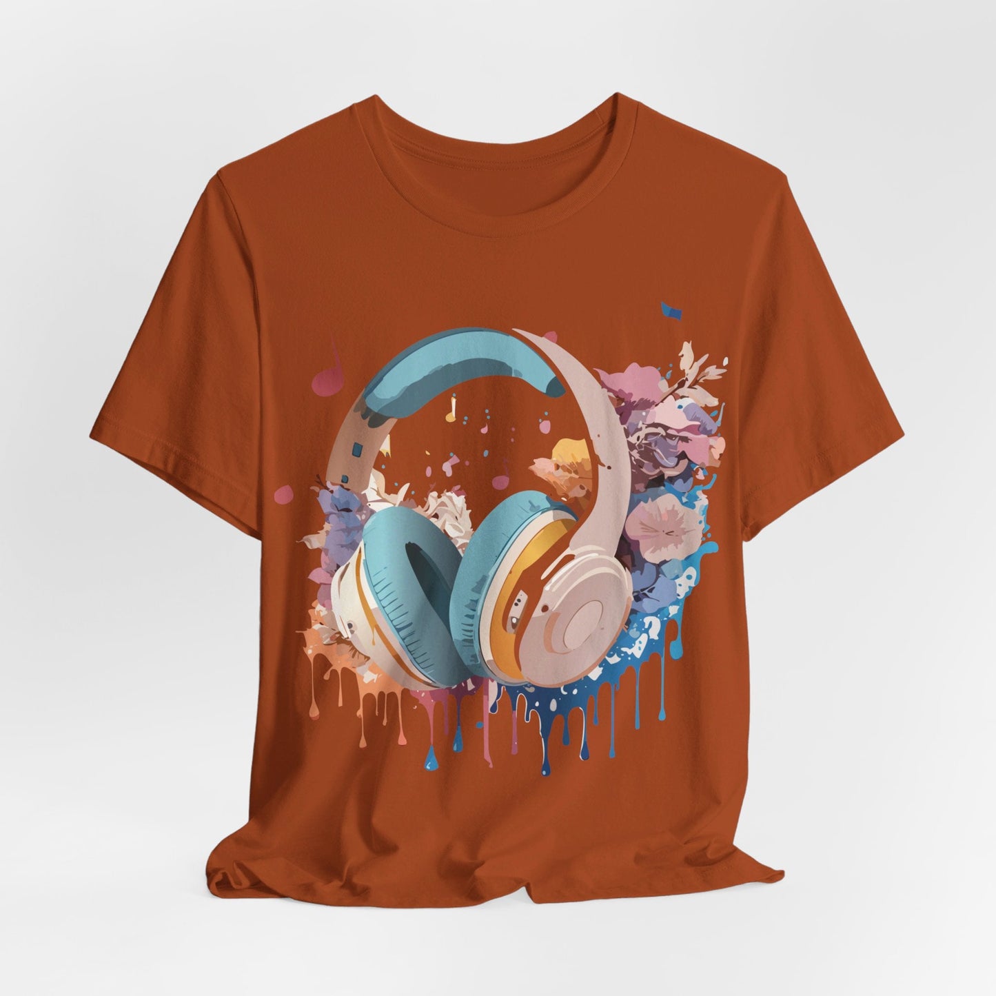 Music Graphic Unisex 100 Cotton Vintage Art with Musical Elements Tee 1