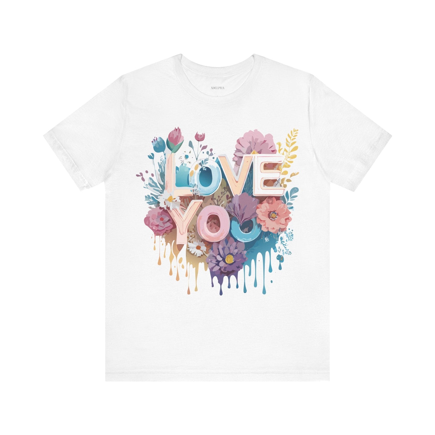 Valentine Day Graphic Unisex 100 Cotton Vintage Artwork with Love and Flower Design Tee 37