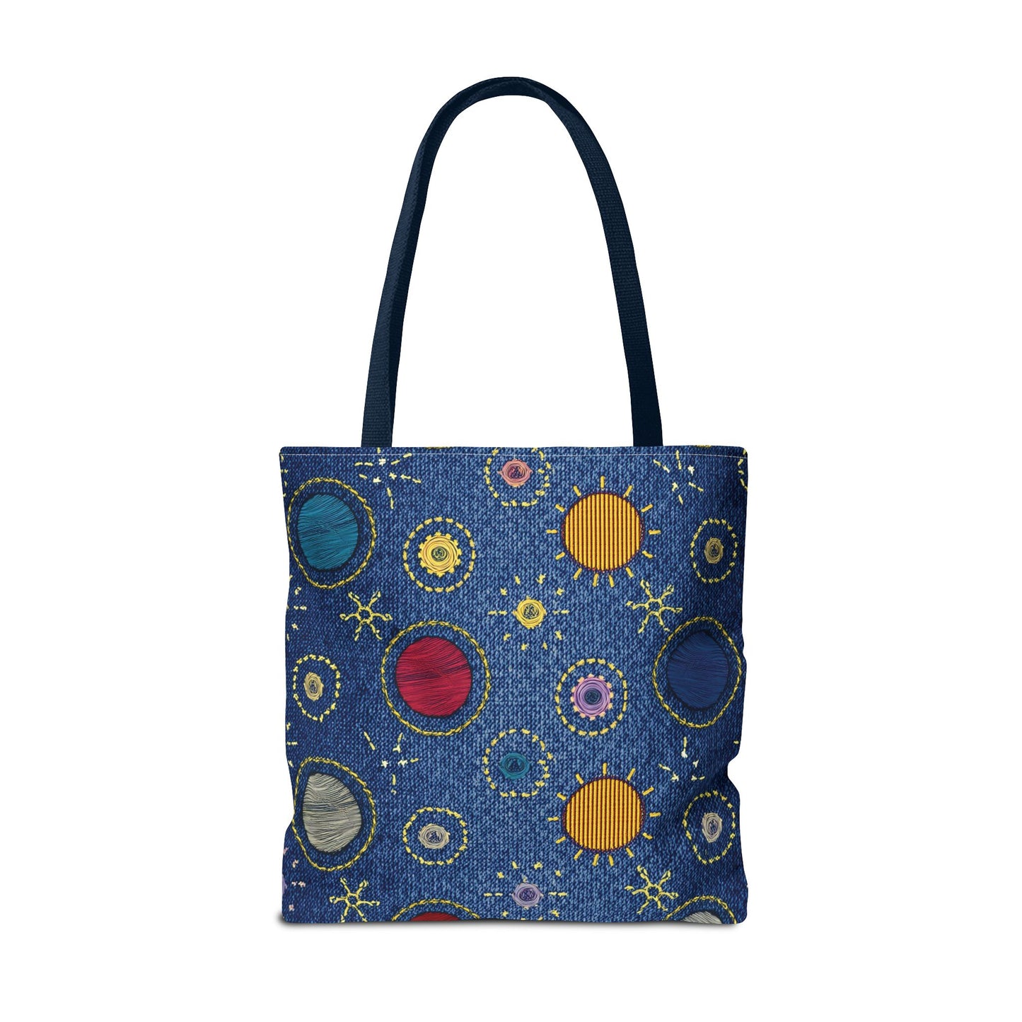 Denim Fabric Imitation Print Unisex Canvas Bag Poly Spun 3 Sizes Tote Bag 183-6