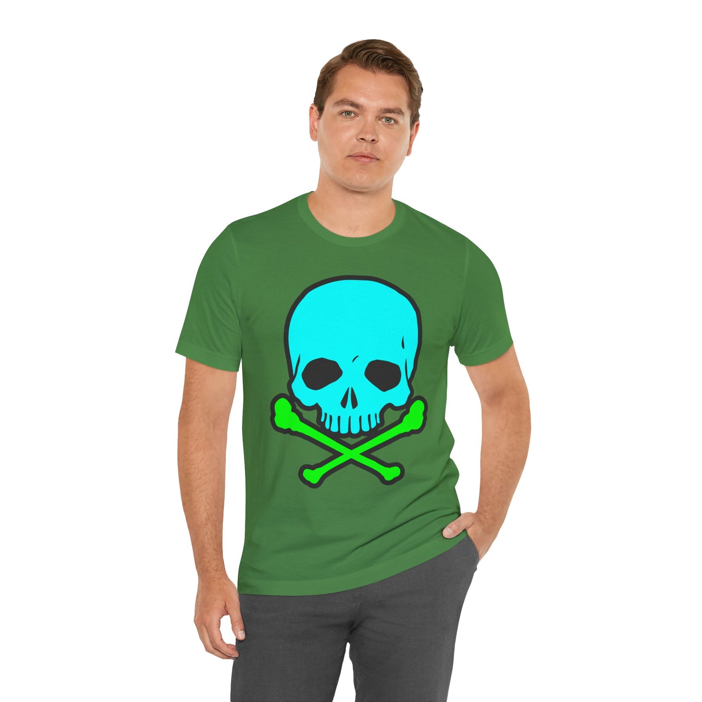 Blue Skull Graphic Design Tee, Skull Shirt, Vintage Tees, Art Design T-Shirt, Vintage Graphic Tee, Art Shirts with Skulls