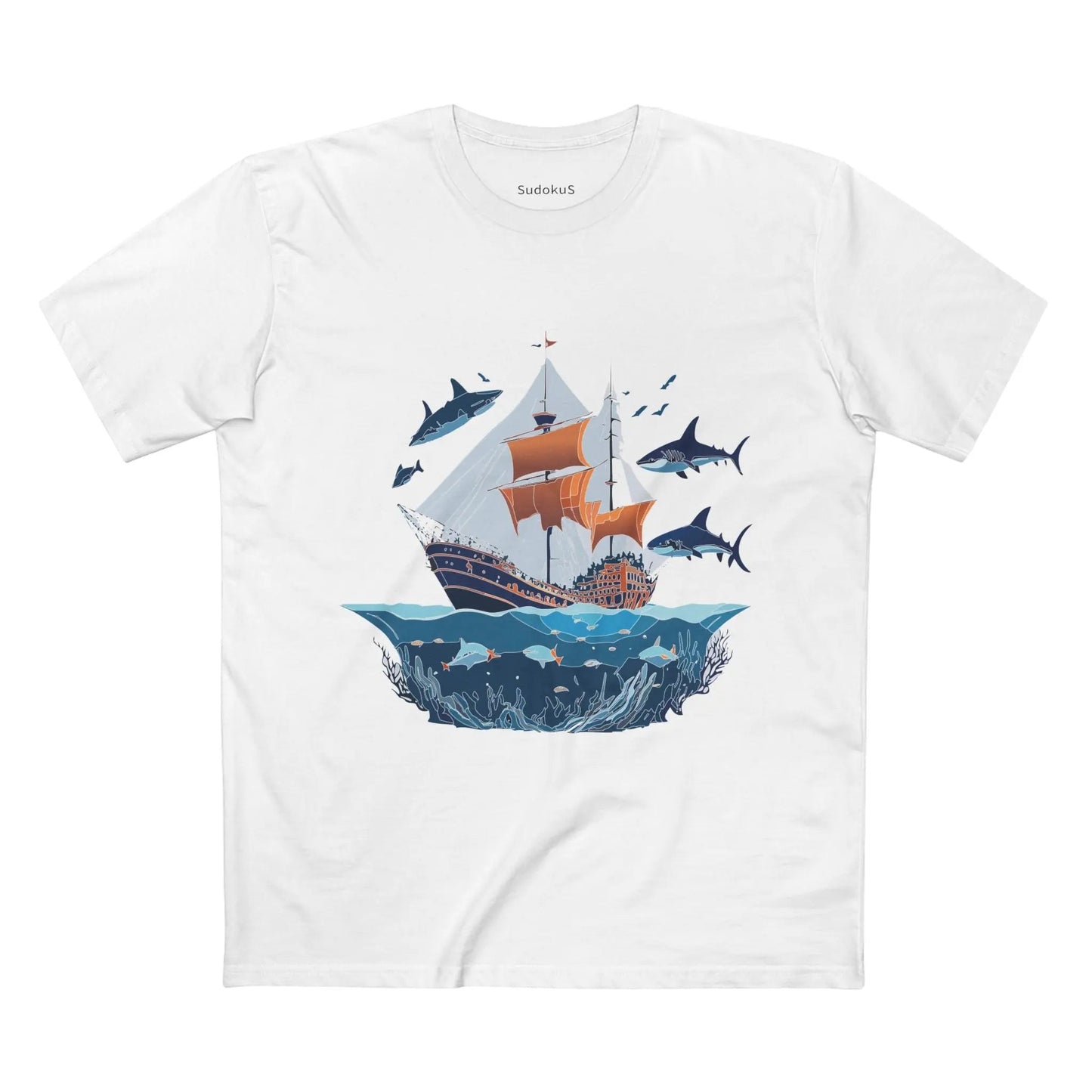 Ocean Coast Graphic Unisex 100 Cotton Staple Tee 32